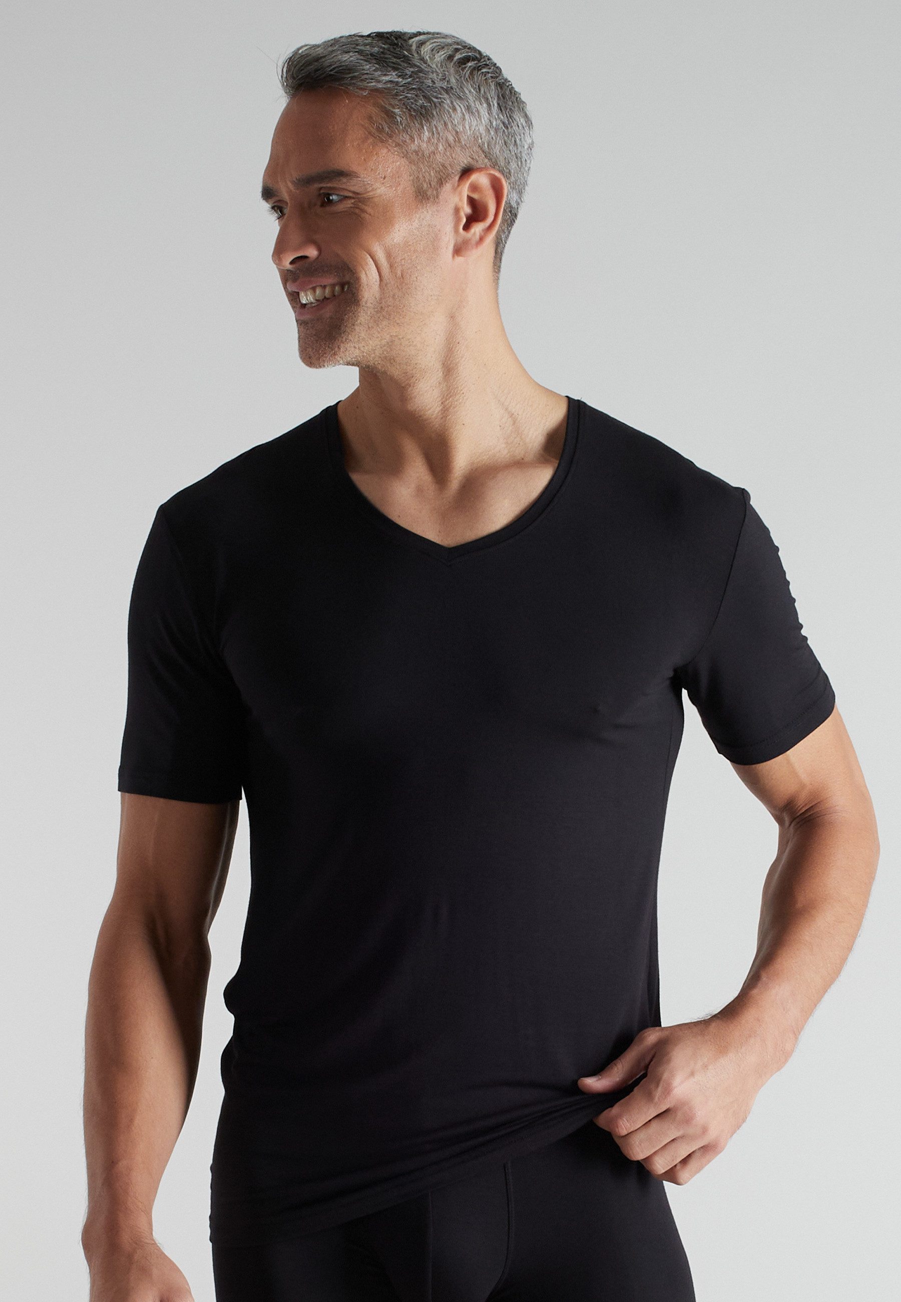 CECEBA Unterziehshirt CECEBA Herren Shirt schwarz uni (1-St)