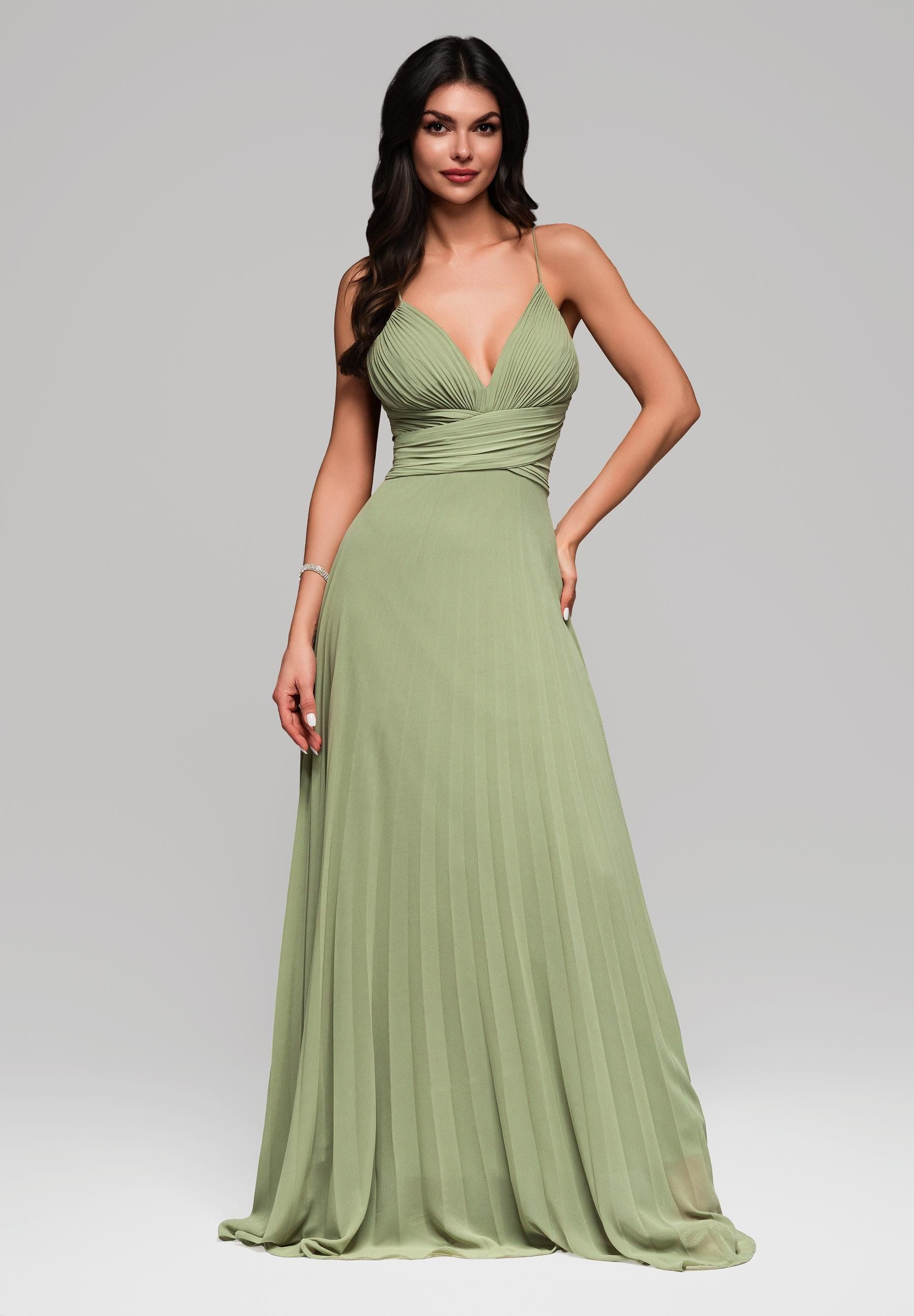 OMBRE Abendkleid Elegantes Maxikleid mit Faltenrock günstig online kaufen