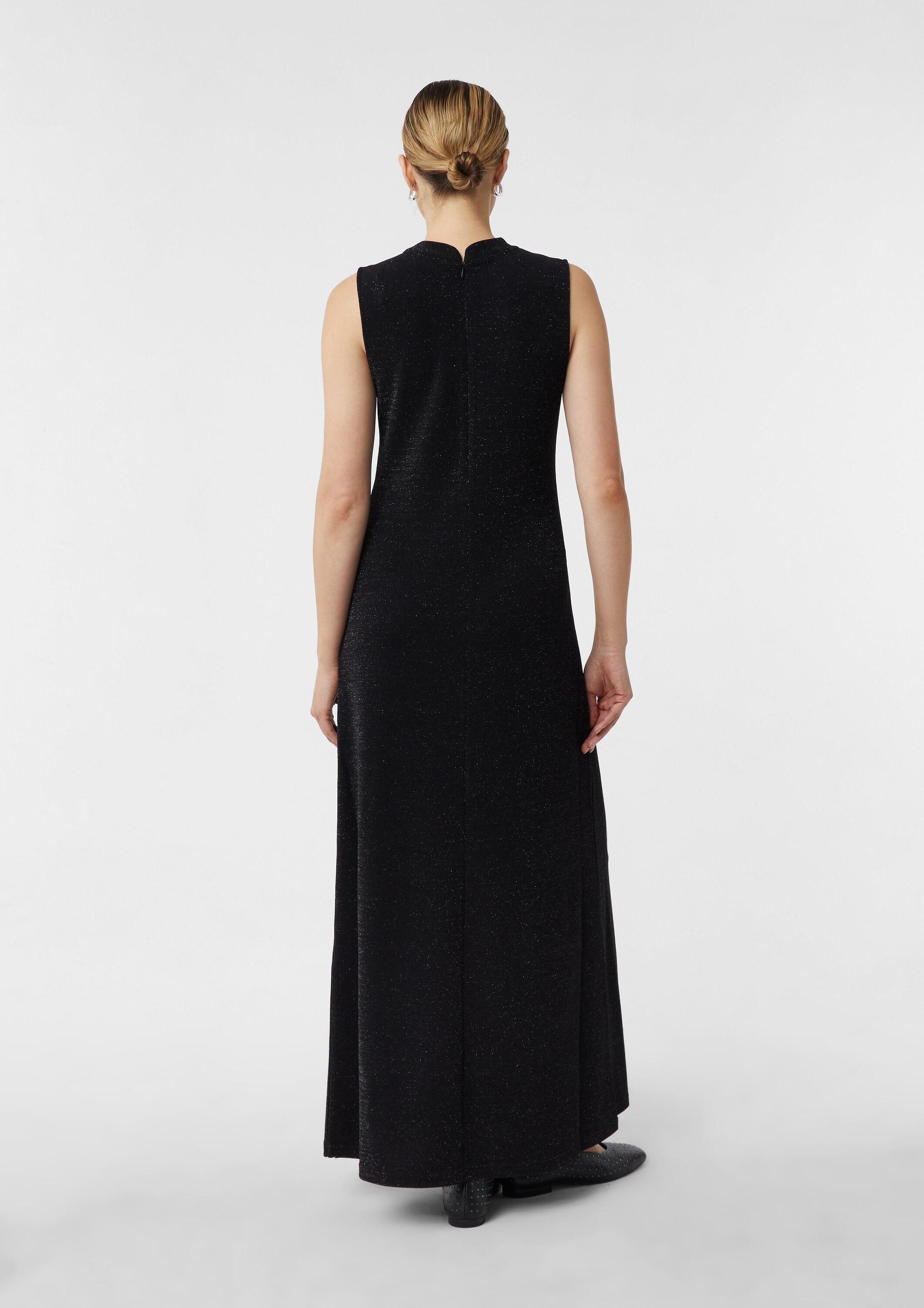 comma Maxikleid Kleid Ärmelloses Jersey-Kleid mit Glitzergarn