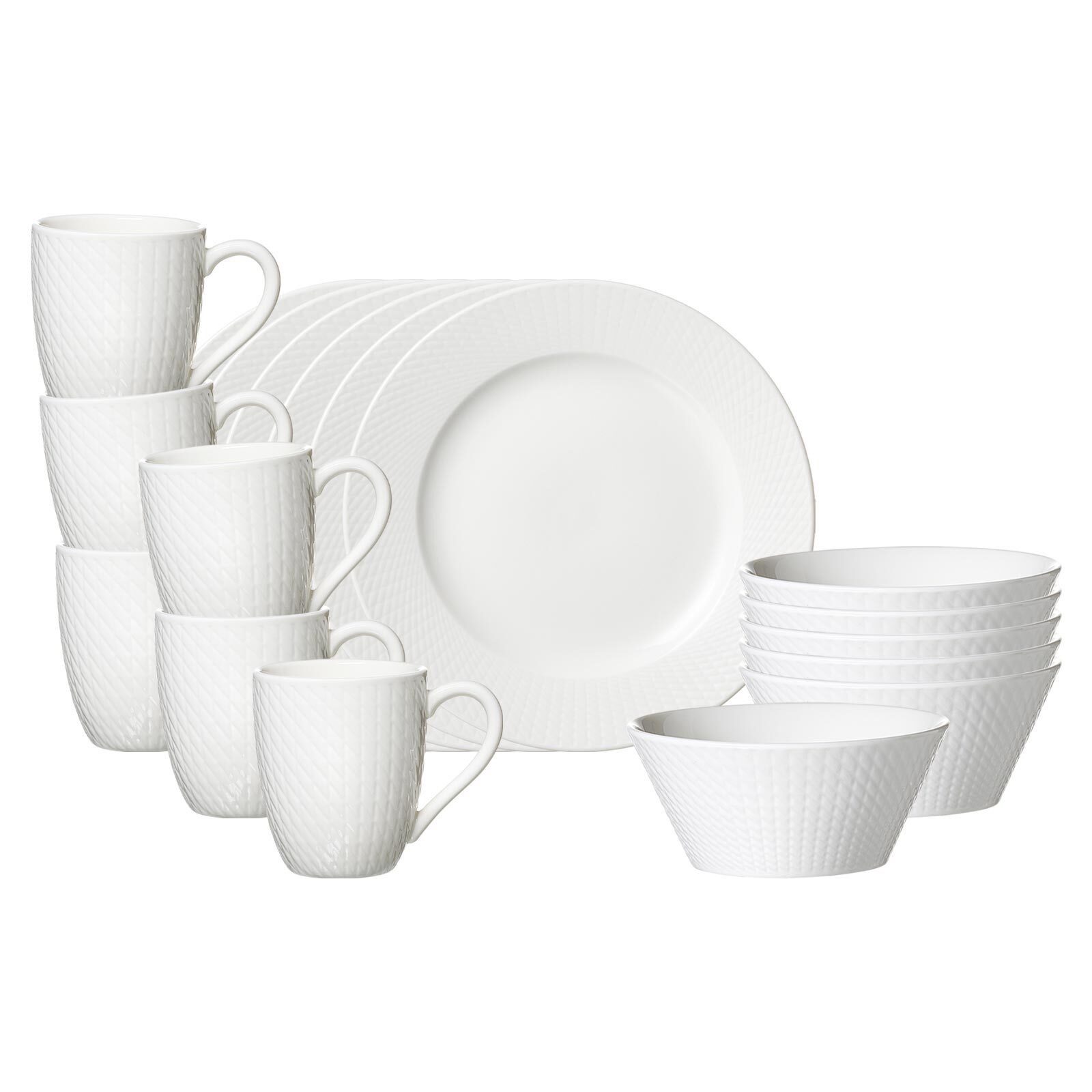 Ritzenhoff & Breker Frühstücks-Geschirrset Saphir Frühstücks-Set 18-tlg. (18-tlg), 6 Personen, Porzellan