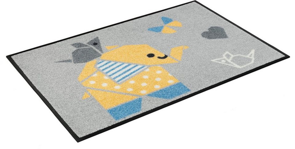 Fußmatte Origami Animals, wash+dry by Kleen-Tex, rechteckig, Höhe: 7 mm,  Schmutzfangmatte, Motiv Elefant, In- und Outdoor geeignet, waschbar