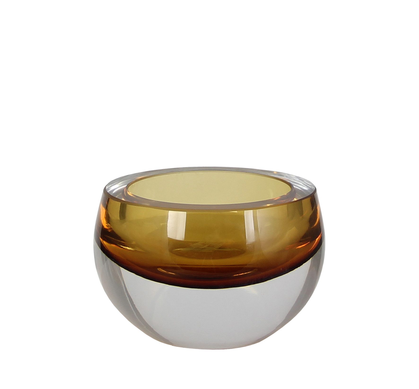 Kaheku Teelichthalter Kaheku Tischlicht Olson, Amber, Ø 9,5 cm, 849001763 (1 St)