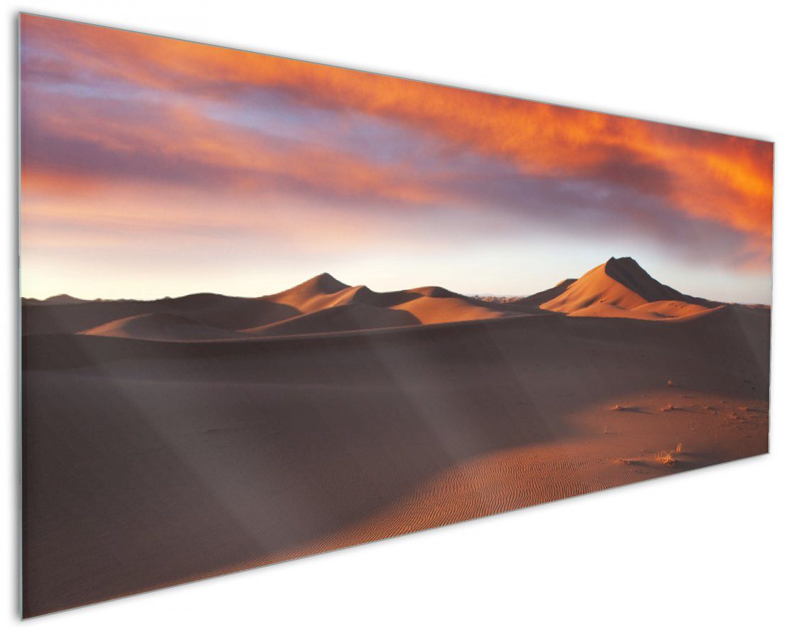 Wallario Küchenrückwand Sahara Wüste II - Sanddünen im Sonnenuntergang, (1-tlg)