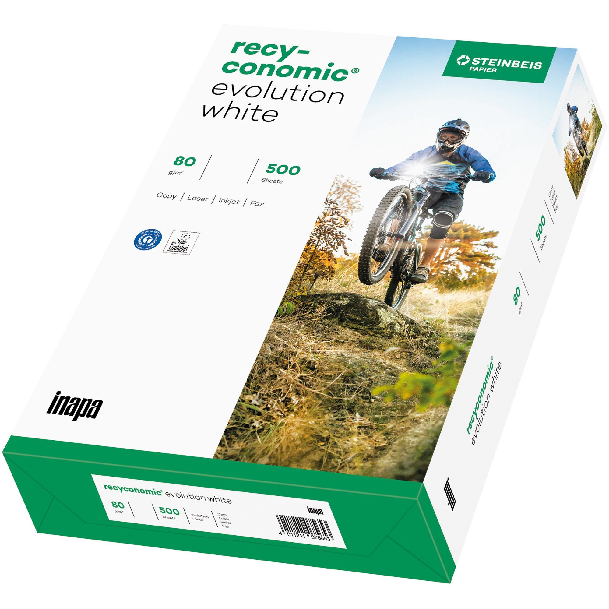 INAPA Drucker- und Kopierpapier Inapa Recyconomic Evolution white A3, Papier, (DIN