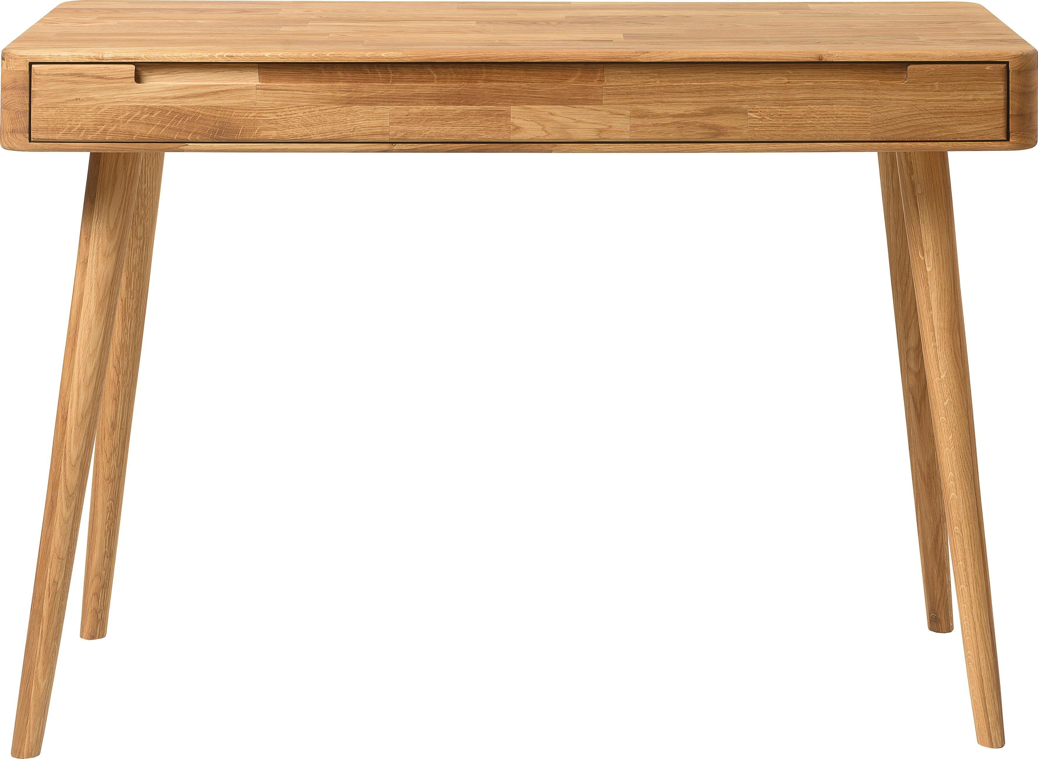 Home affaire Schreibtisch Scandi, aus Eichenholz, mit vielen Stauraummöglichkeiten, Breite 110 cm