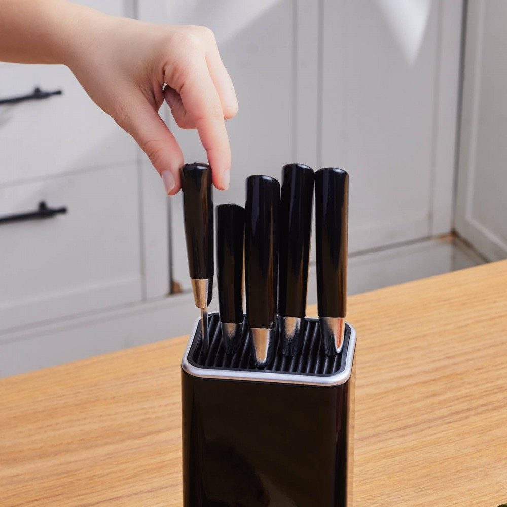 Karaca Besteck-Set Mastersharp Messerset Küchenmesser Kochmesser Brotmesser Schwarz, 1 Personen