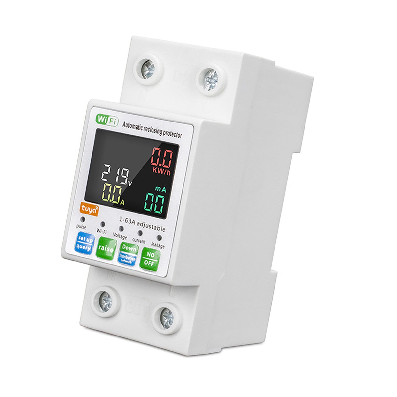 GARRYFIZH Schalter Anwendbar auf Tuyas Wi-Fi-Leistungsschalter, Fernbedienung über APP, Überspannungs-, Unterspannungs-, Überstrom- und Leckageschutz