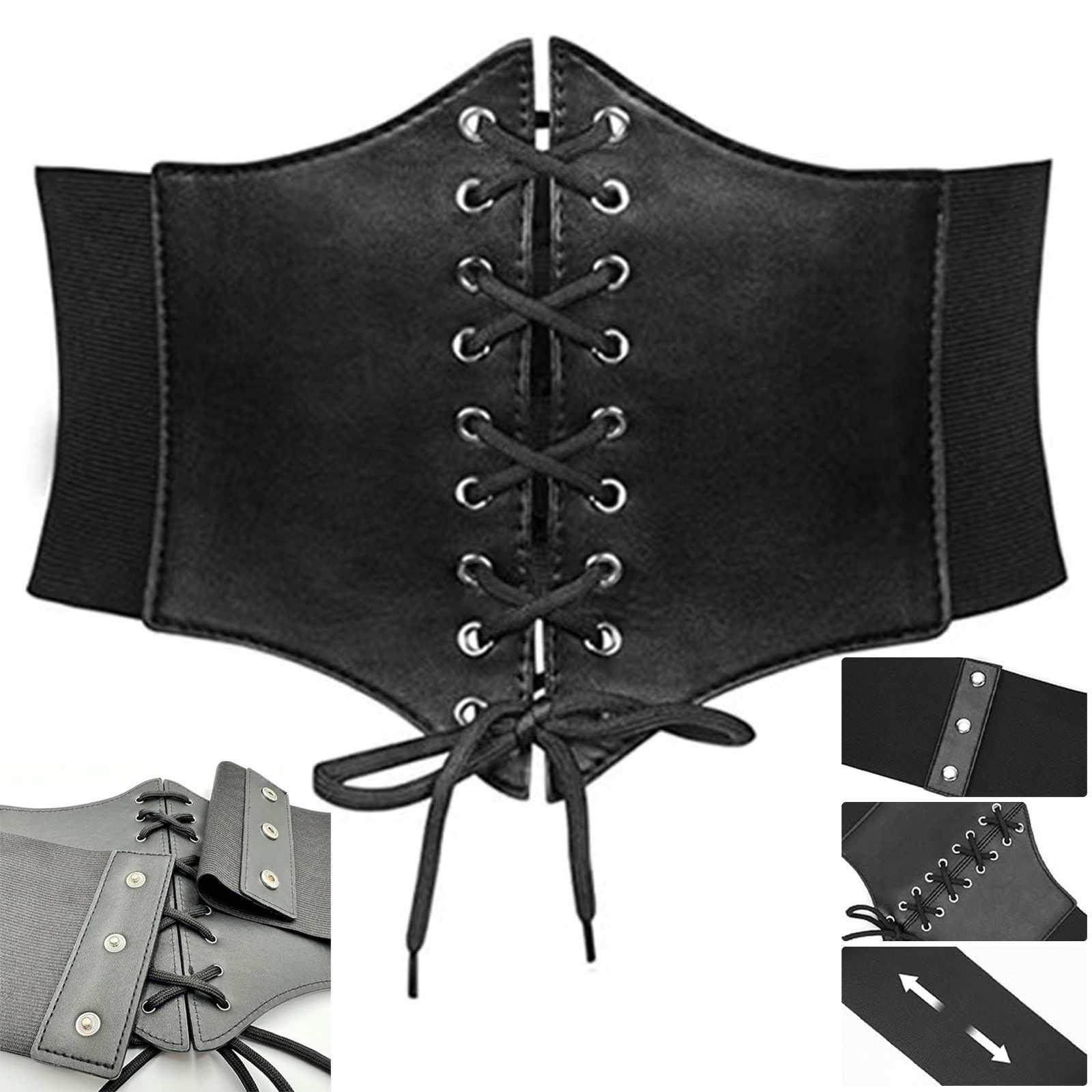 MODFU Taillengürtel Damen elastisch Bindegürtel Schnürgürtel breit Gürtel ( günstig online kaufen