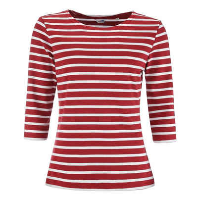 modAS 3/4-Arm-Shirt Bretonisches Damenshirt Rundhalsshirt mit Streifen aus Baumwolle