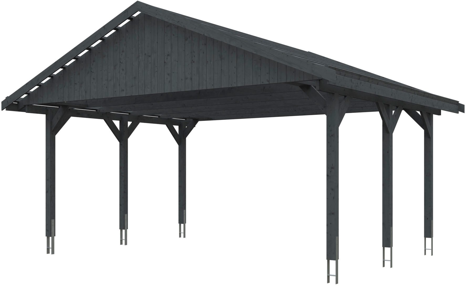 Skanholz Doppelcarport Wallgau, BxT: 620x500 cm, 215 cm Einfahrtshöhe, mit Dachlattung