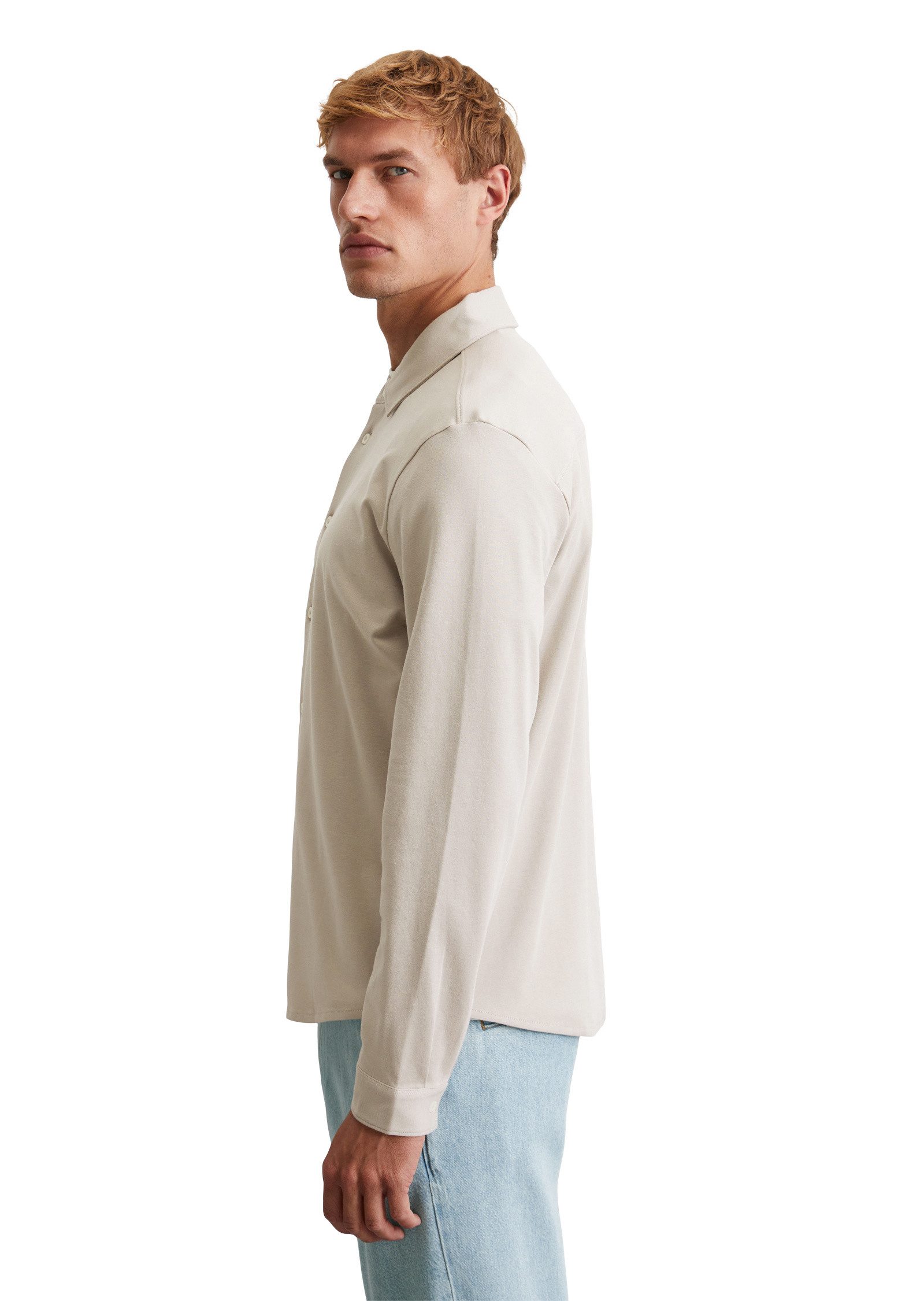 Marc O'Polo Langarm-Poloshirt aus weicher Bio-Baumwolle günstig online kaufen