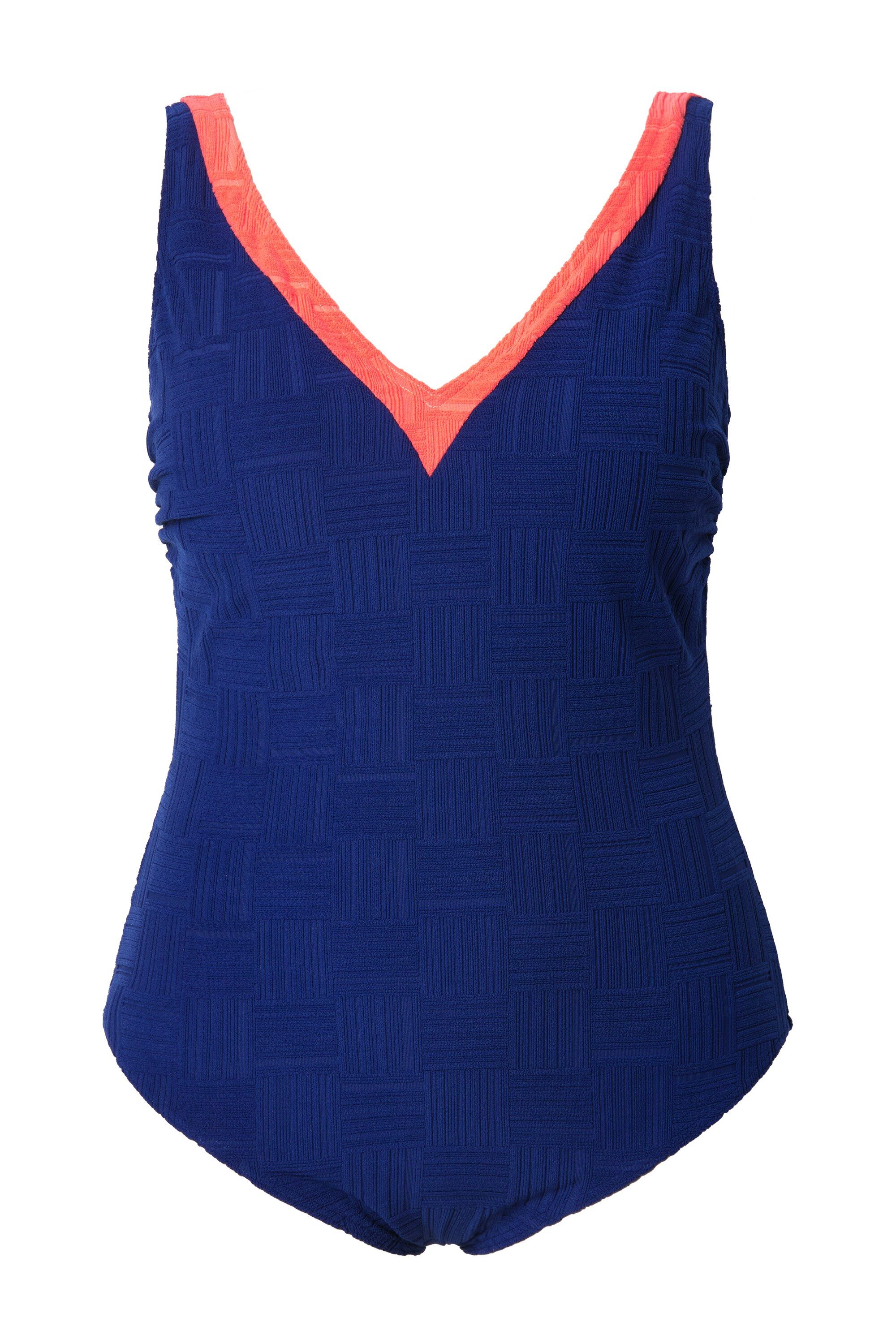 Ulla Popken Badeanzug Badeanzug Struktur ohne Softcups V-Ausschnitt günstig online kaufen
