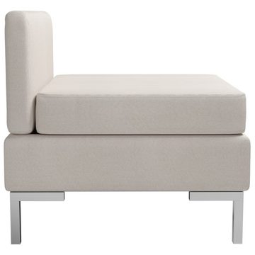 vidaXL Sofa Mittelsofa Modular mit Auflage Stoff Cremeweiß