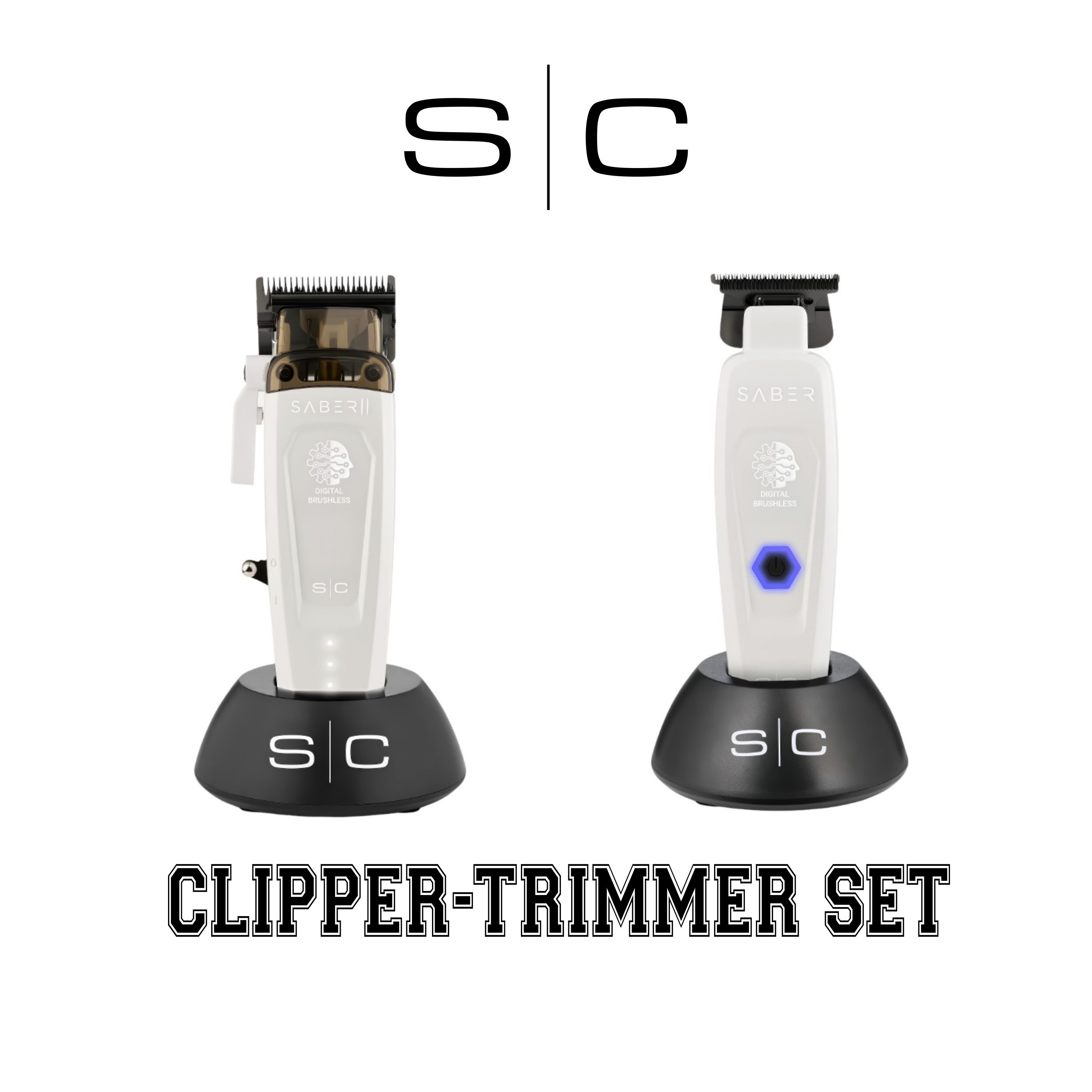Stylecraft Haarschneider Saber Clipper 2.0 White + Saber Trimmer White