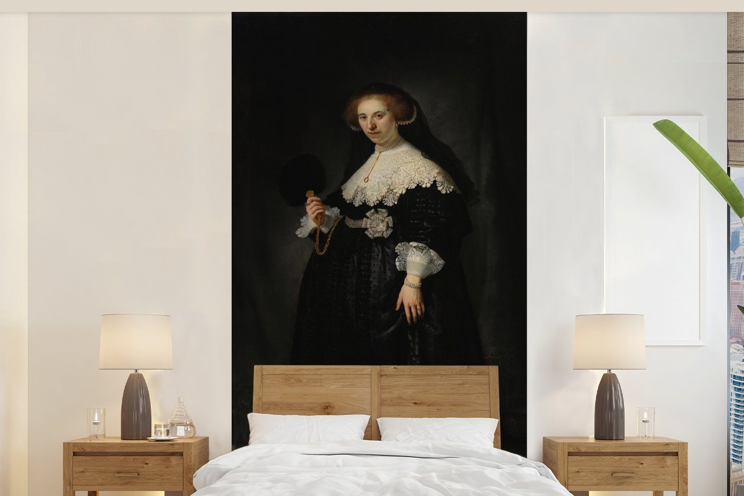 MuchoWow Fototapete Eheporträt von Oopjen Coppit - Rembrandt van Rijn, Matt, bedruckt, (2 St), Vliestapete für Wohnzimmer Schlafzimmer Küche, Fototapete