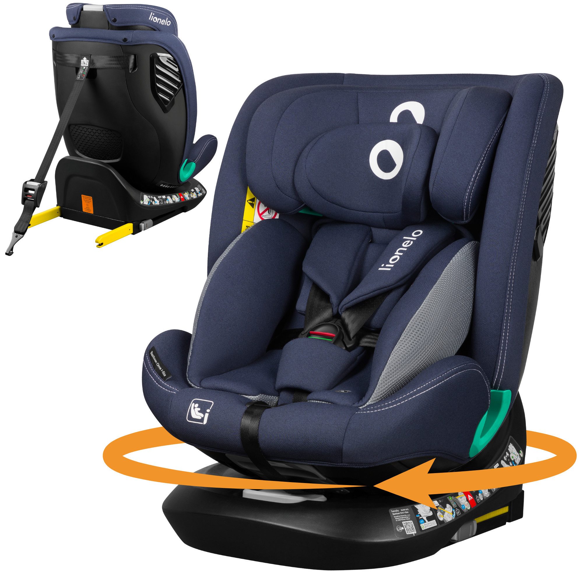 lionelo Autokindersitz BASTIAAN ONE i-SIZE, ab: ab Geburt, bis: 12 Jahren, ab: 40,00 cm, bis: 150,00 cm, (Set), 4 in 1/i-Size/Dri-Seat/360 Grad/0-36kg