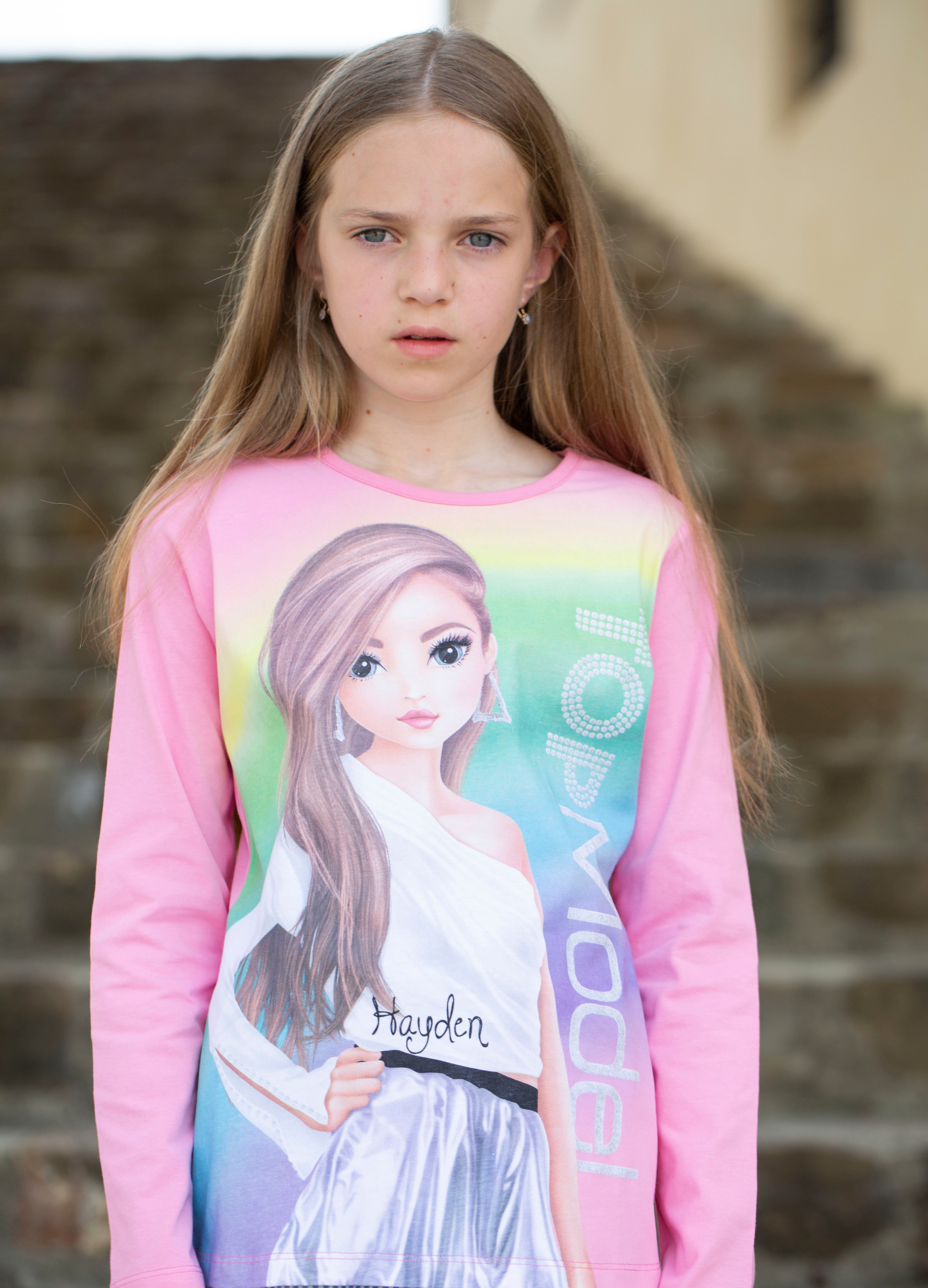 TOPModel Langarmshirt mit extra großem Frontmotiv