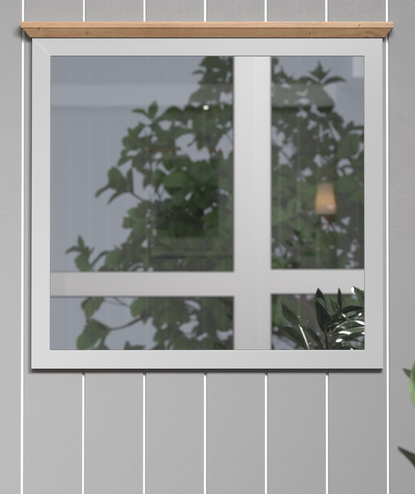 91 cm), 89 x trendteam Garderobenspiegel hellem Eiche, mit in Landside großer grau Spiegelfläche (Wandspiegel Artisan mit