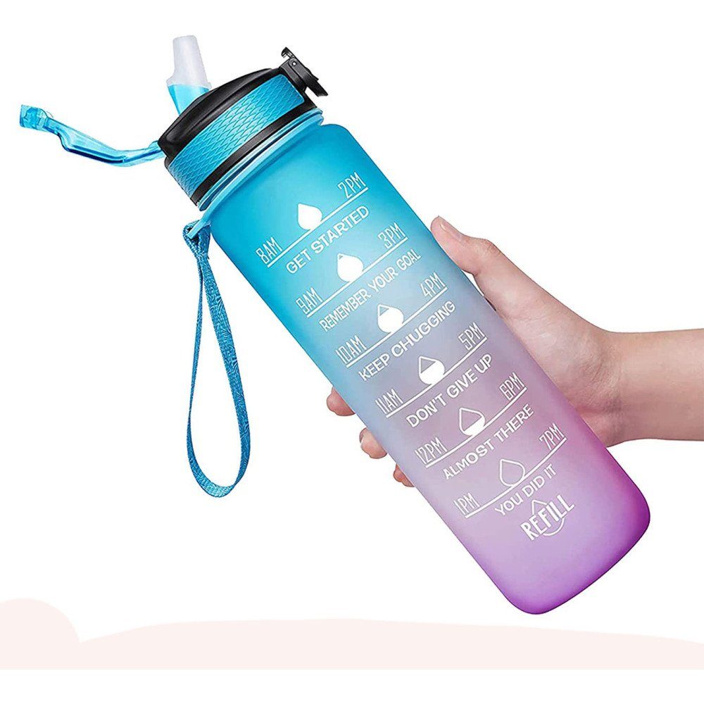GelldG Trinkflasche Trinkflasche +Sieb, 1000ml, Wasserflasche, Leichte  Sportflasche