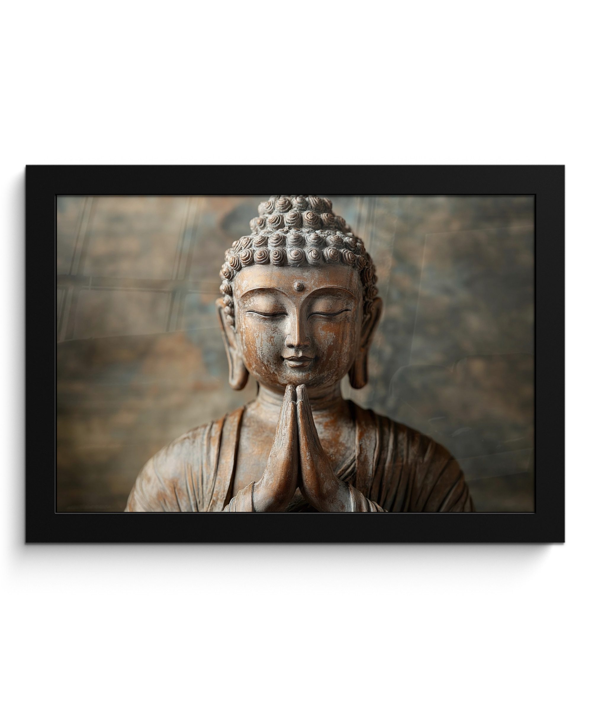 MuchoWow Poster Buddha - Statue - Braun - Ruhe, (1 St), Wandbilder, Deko Wohnzimmer Schlafzimmer, 30x20 cm