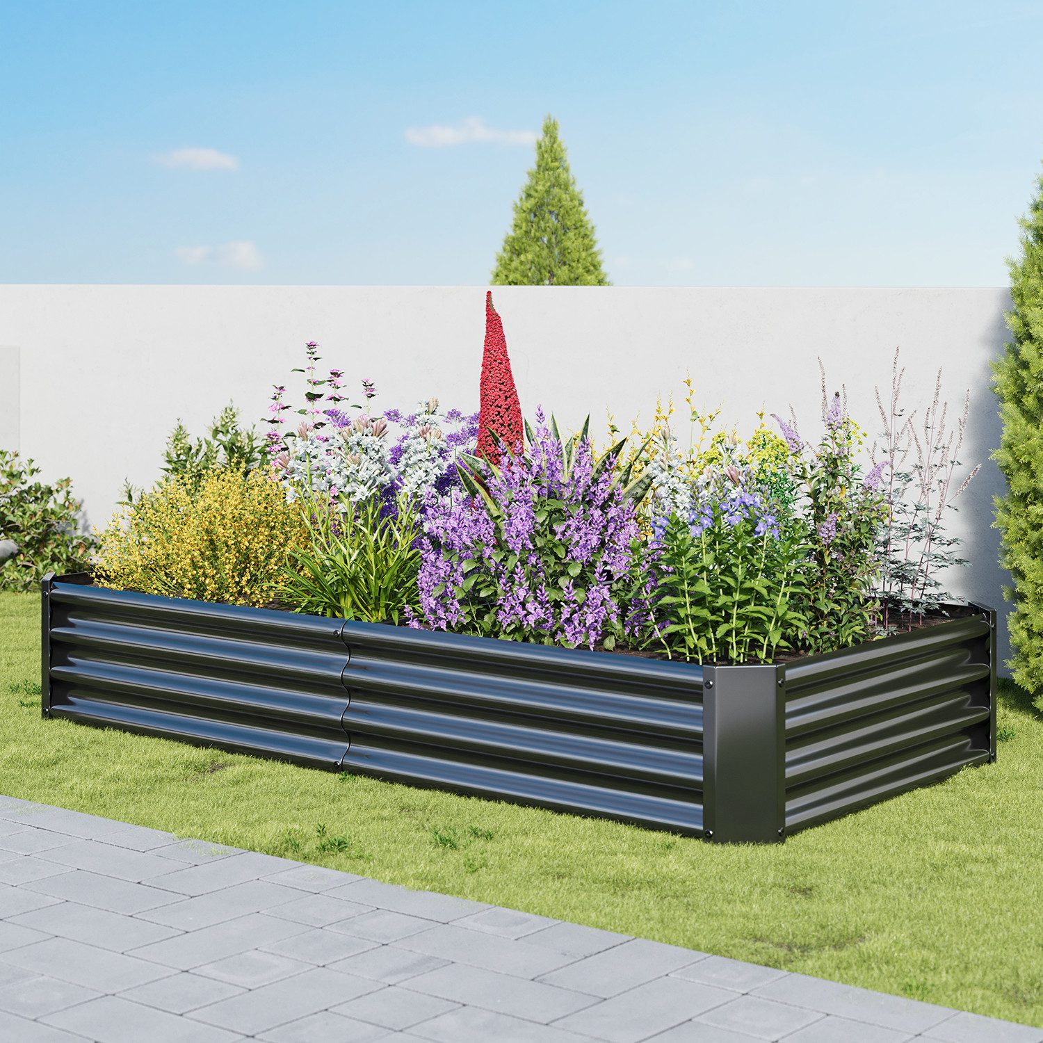 HOMERECOMMEND Hochbeet Quadratische Metall-Anbaukasten, Gartenbett (1 St), geeignet für den Anbau von Gemüse, Obst, Kräuter usw.