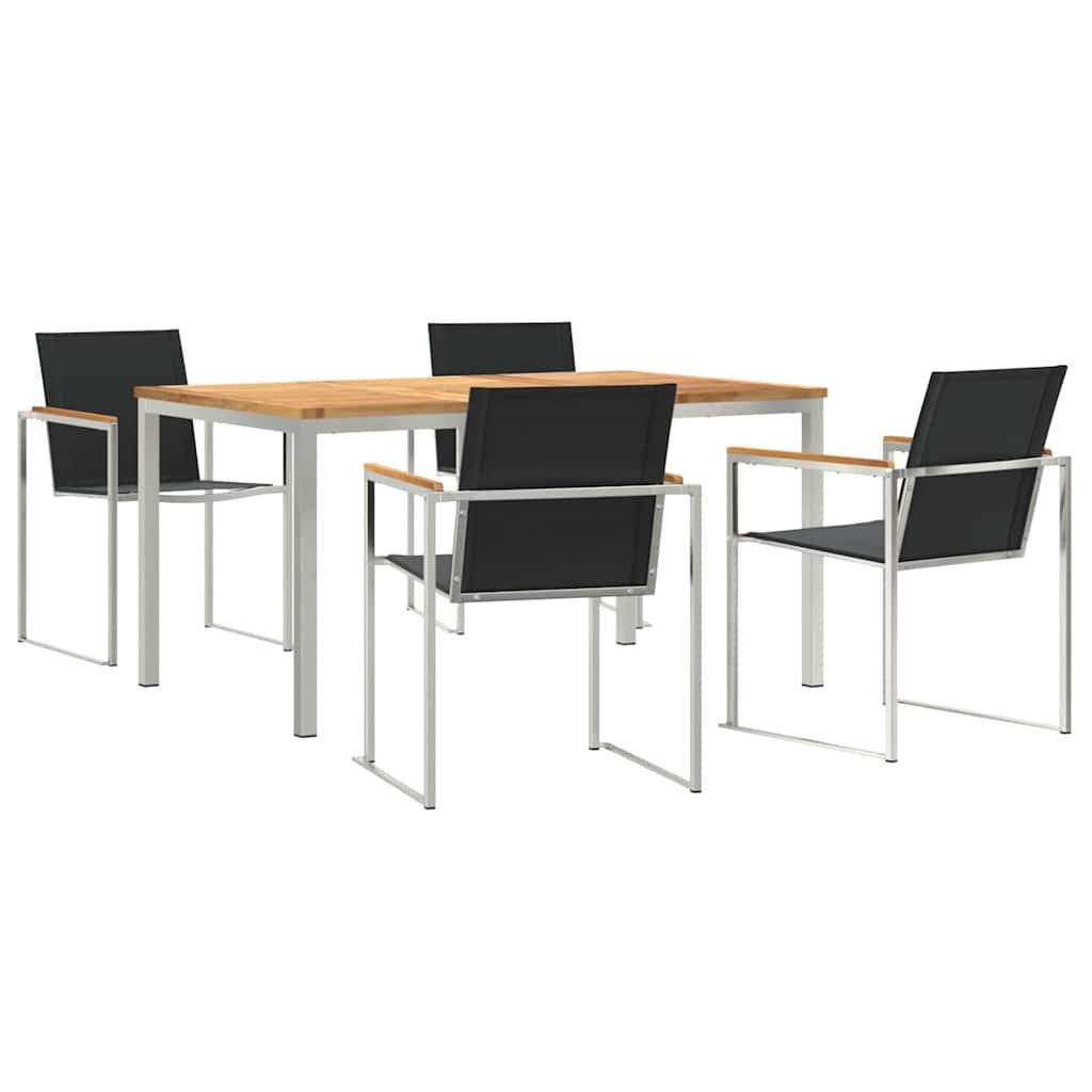 vidaXL Gartenlounge-Set Garten Essgruppe 5 pcs Braun Massivholz, (5-tlg)
