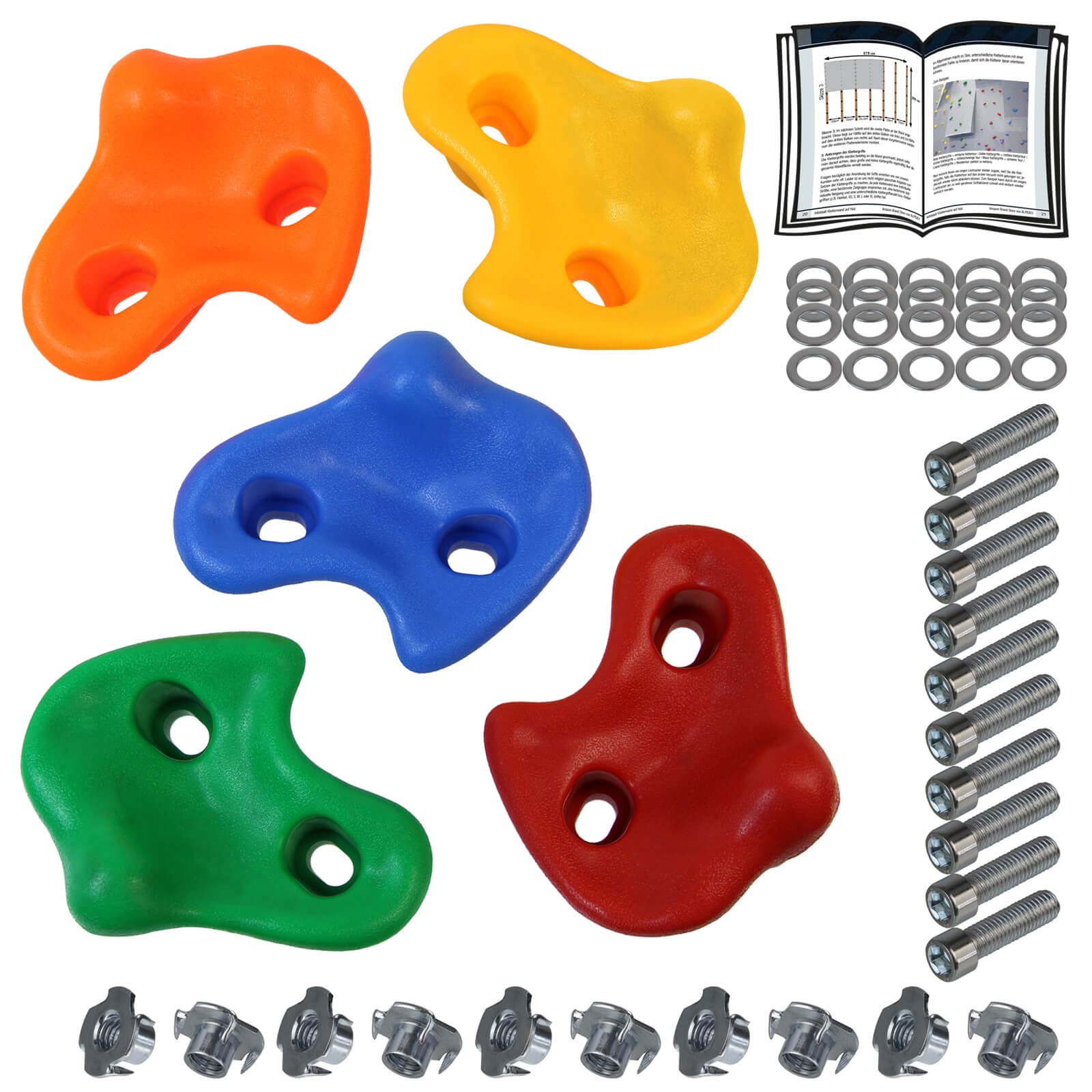 ALPIDEX Klettergriff ALPIDEX Kinder Klettergriffe inklusive Befestigungsmaterial (5-St)