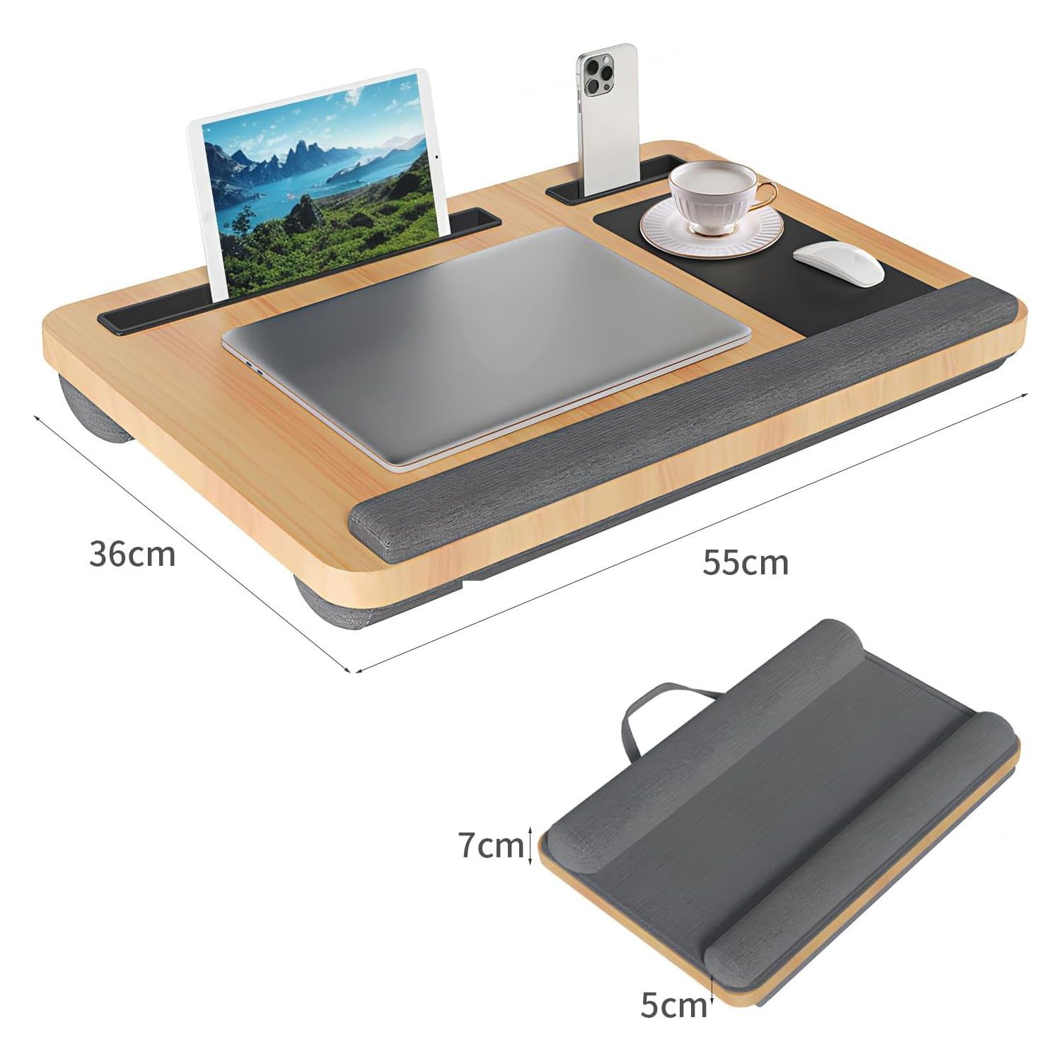 HEYHIPPO Laptoptisch Laptop-Laptoptisch mit Kissen, 36×55 cm, für Geräte bi günstig online kaufen