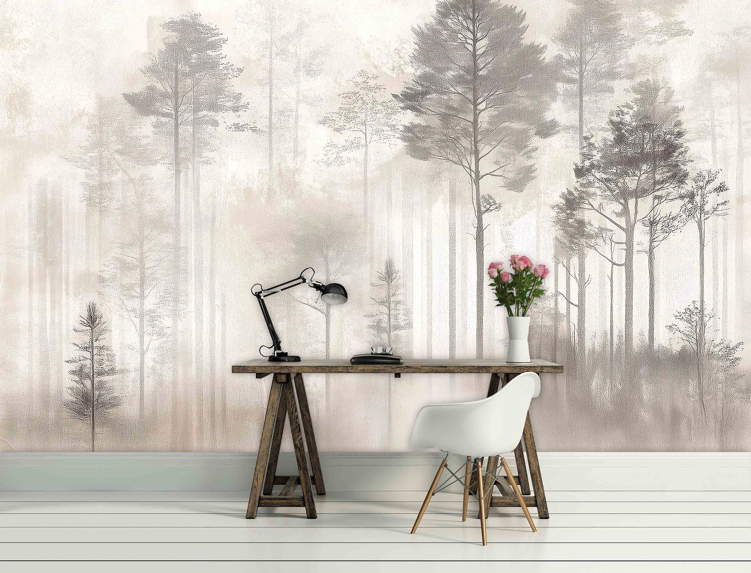 Wallarena Fototapete Wald Beton Natur Grau günstig online kaufen
