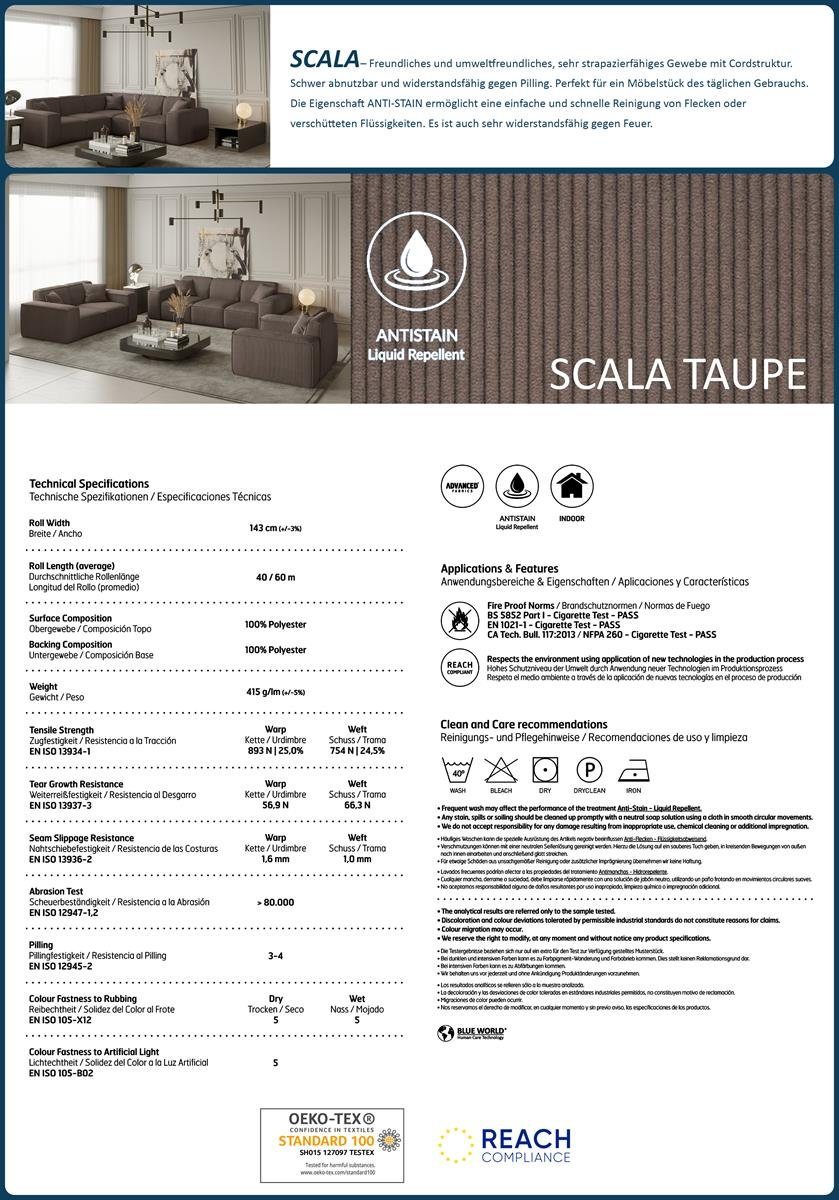 modernes Wohnzimmer, Polsterecke Ecksofa Design, mini, Beautysofa Wellenfedern im mit cm Ecke, für 266 Lugano L-form