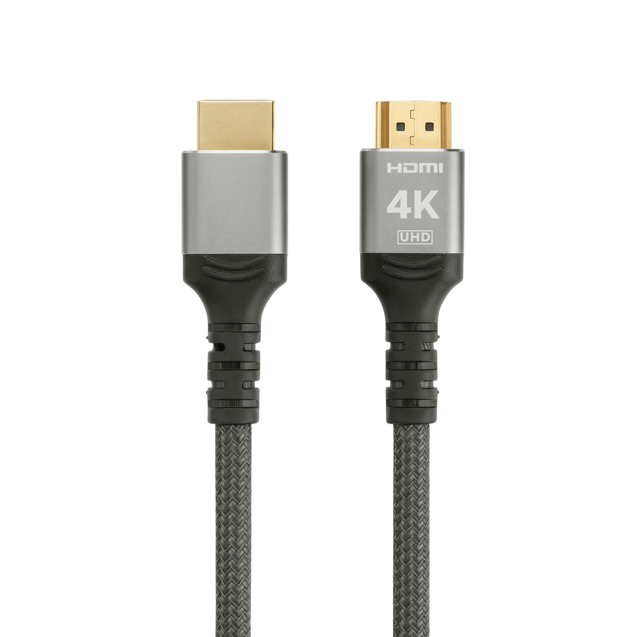ProfiPatch ProfiPatch HDMI Kabel 4K60Hz UHD 1m grau Goldkontakt Textil HDMI-Kabel, (100 cm)