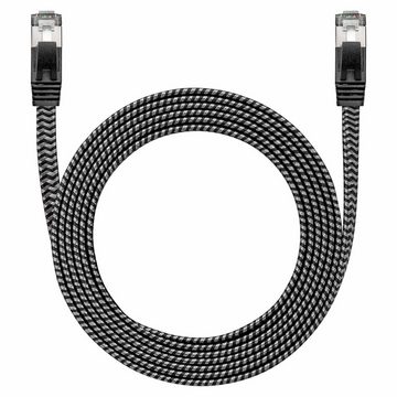 SEBSON LAN Kabel 1m CAT 7 flach - Netzwerkkabel 10 Gbit/s - RJ45 Stecker Netzkabel, (100 cm)