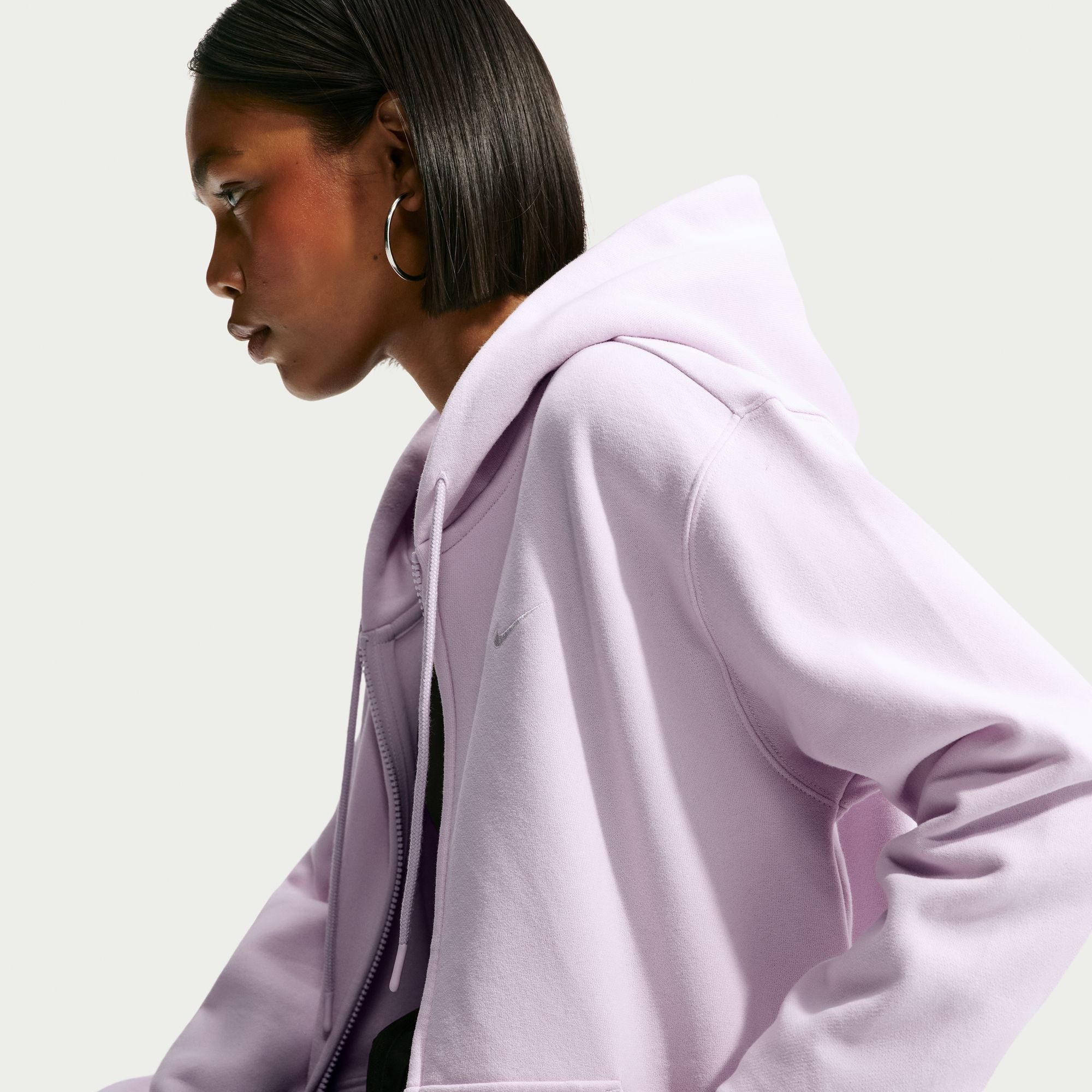 Nike Sportswear Kapuzensweatjacke W NK STDO FLC MW STD FZ HDY mit Kapuze, Langarm, aus angerauter Sweatware