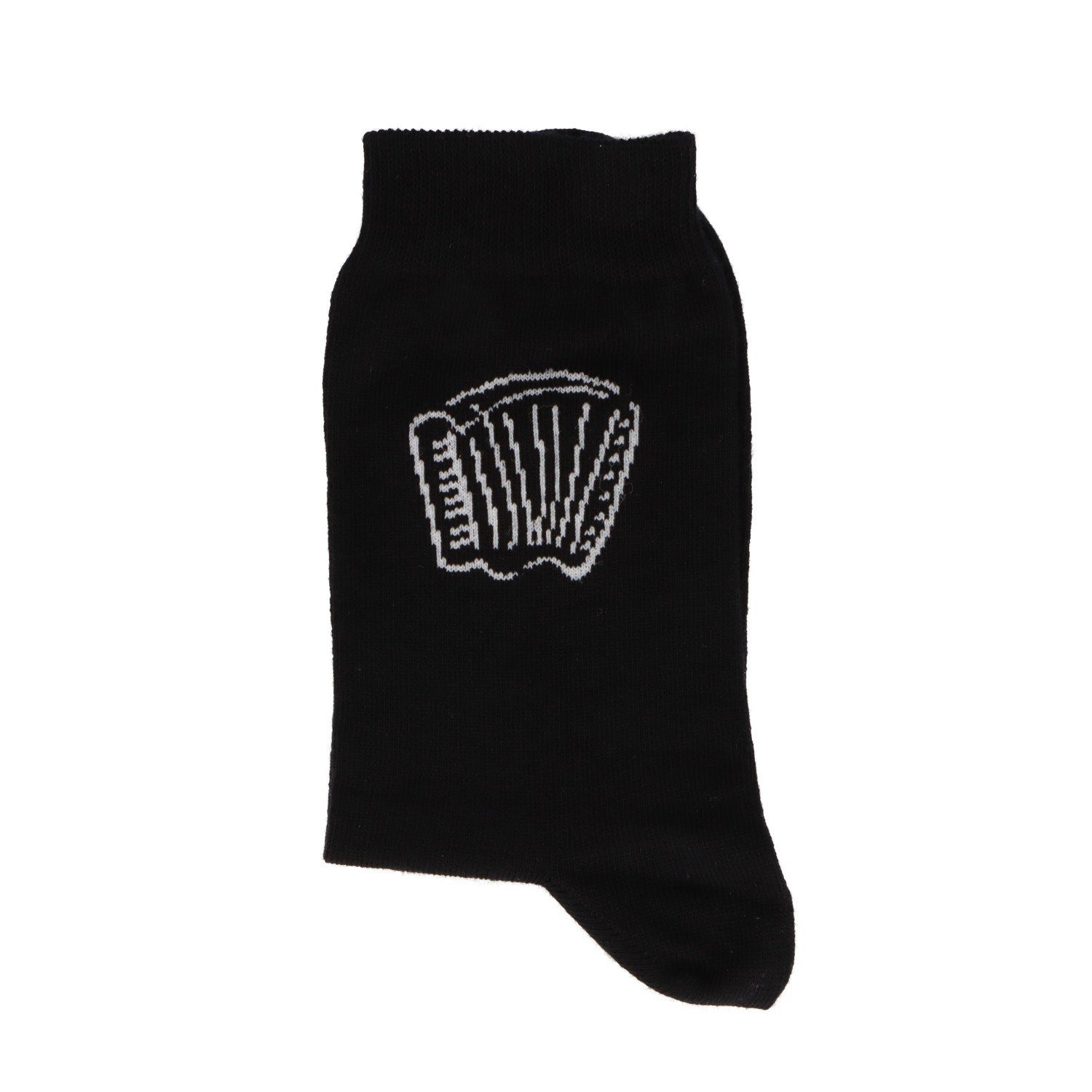 Musikboutique Freizeitsocken (1-Paar) schwarze Socken mit eingewebtem weißen Akkordeon