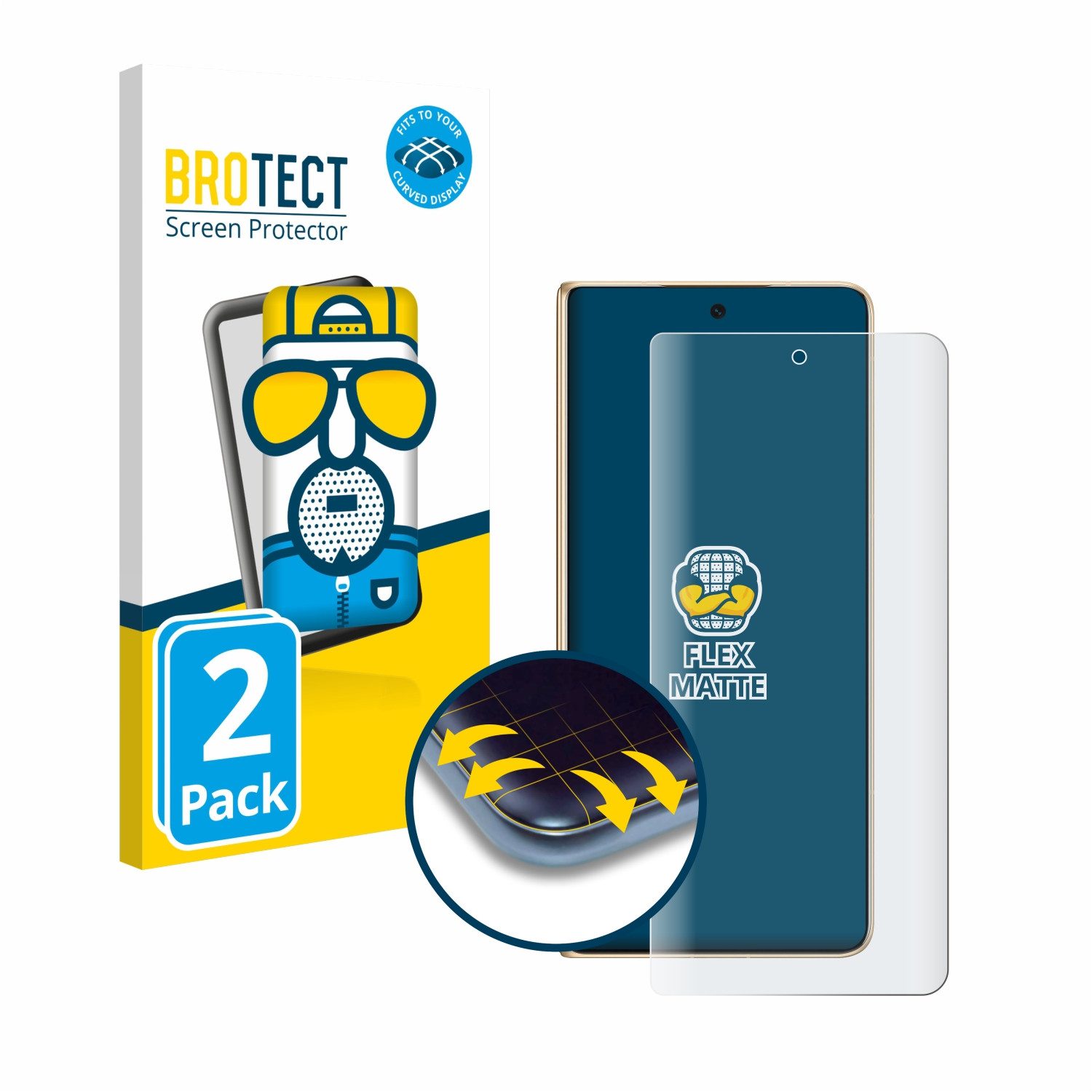 BROTECT Displayschutzfolie Fullscreen Schutzfolie für Honor Magic V5, 2 Stück, Displayschutz Folie Fullcover Matt Entspiegelungsfolie