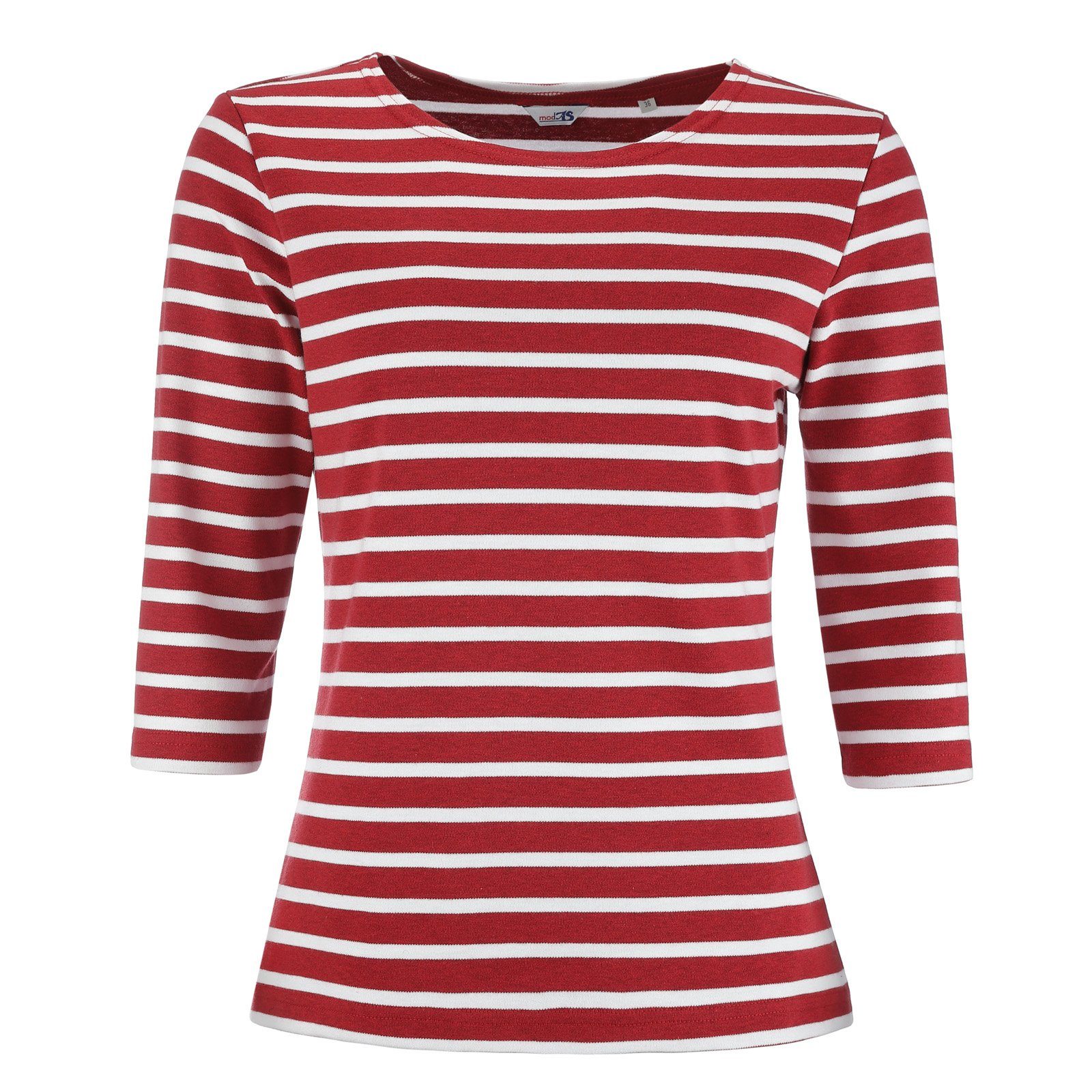 modAS 3/4-Arm-Shirt 25902 Bretonisches Damenshirt Rundhalsshirt mit Streife günstig online kaufen