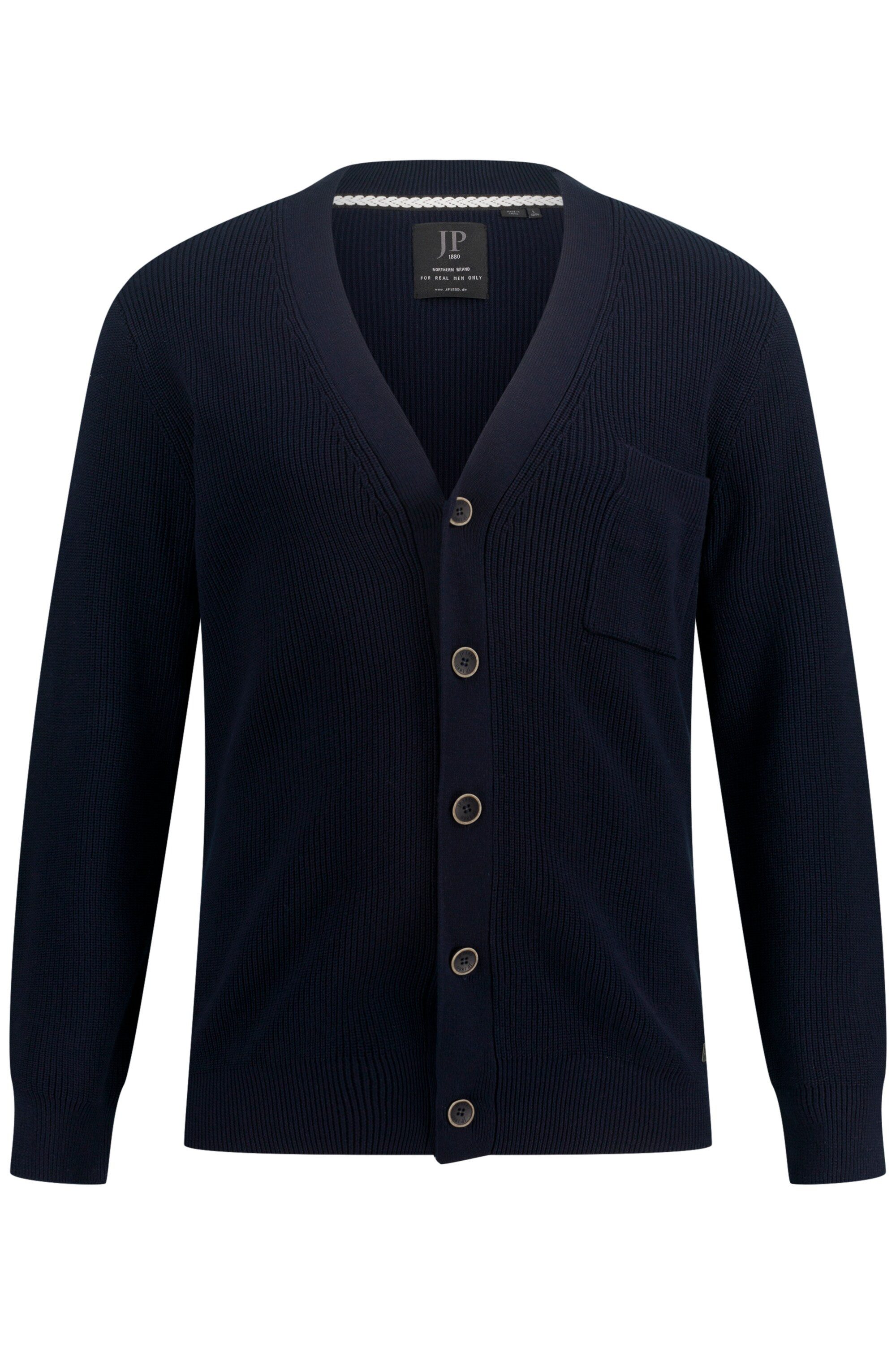 JP1880 Poloshirt Strickjacke V-Ausschnitt Knopfleiste Brusttasche günstig online kaufen