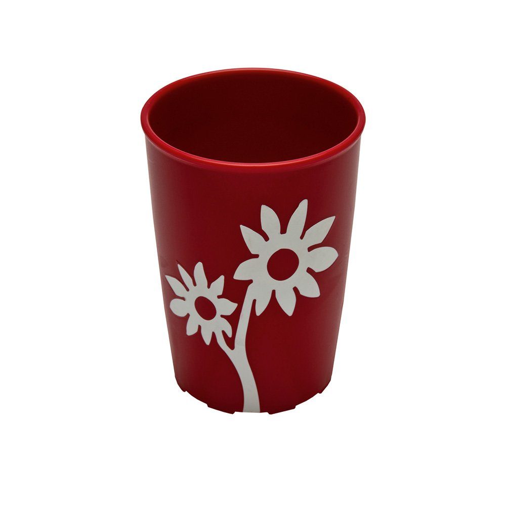 Ornamin Geschirr-Set ORNAMIN Trinkbecher Floris mit Antirutsch-Blume 82 rot