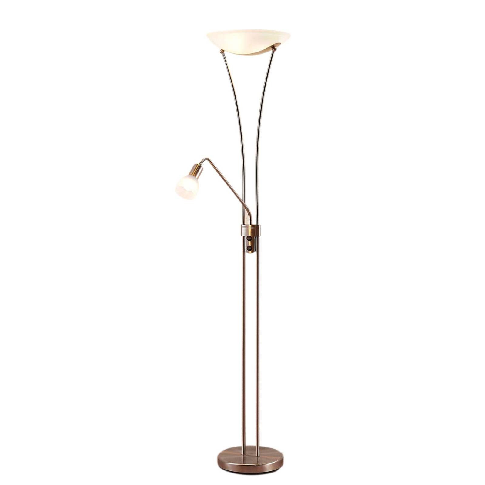 Lindby Stehlampe Felicia, Metall, Alu IP20, 2 x 15 W LED E27 + 1 x 10 W LED E14