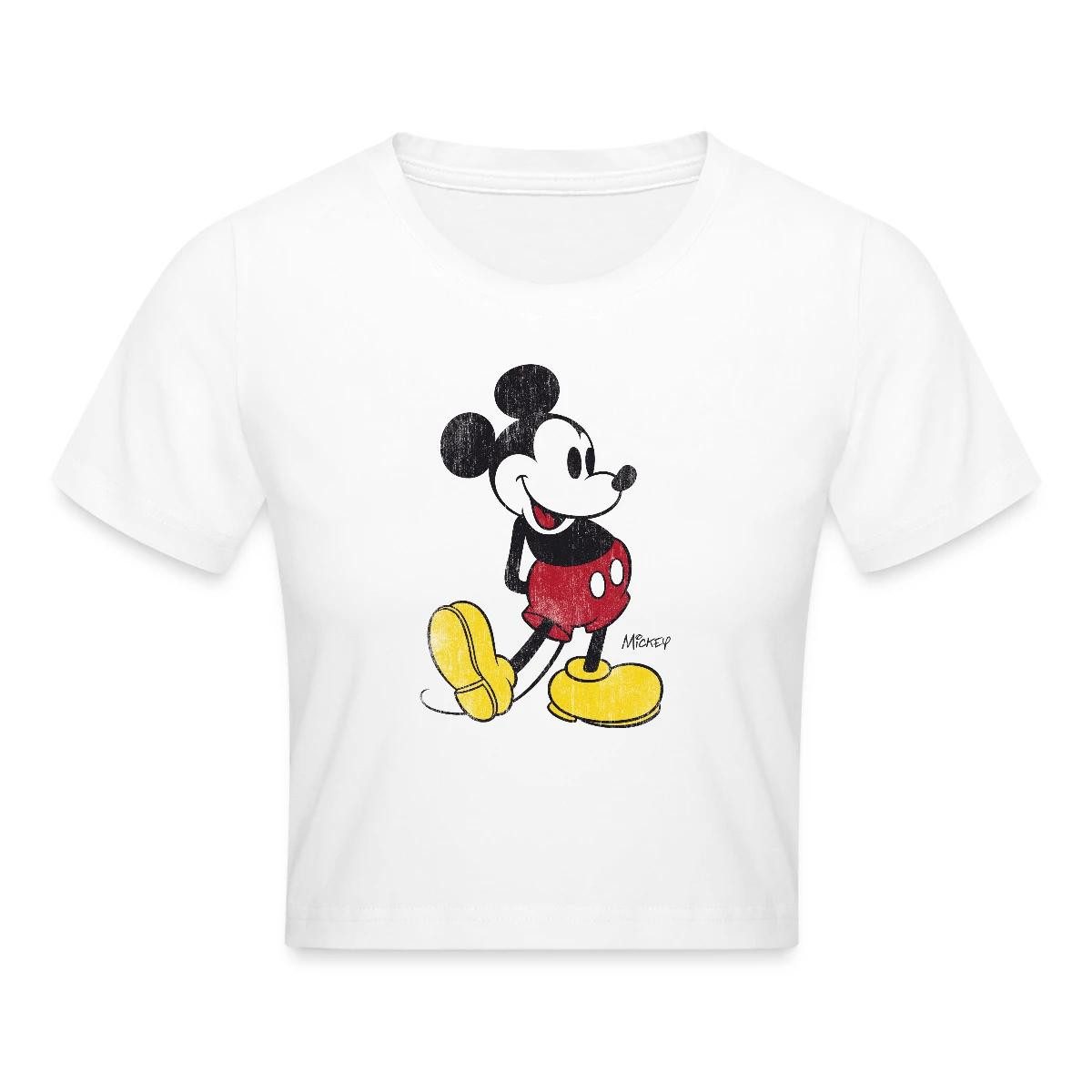 Spreadshirt T-Shirt Mickey & Minnie Klassisches Mickey Mouse Motiv Crop Top günstig online kaufen