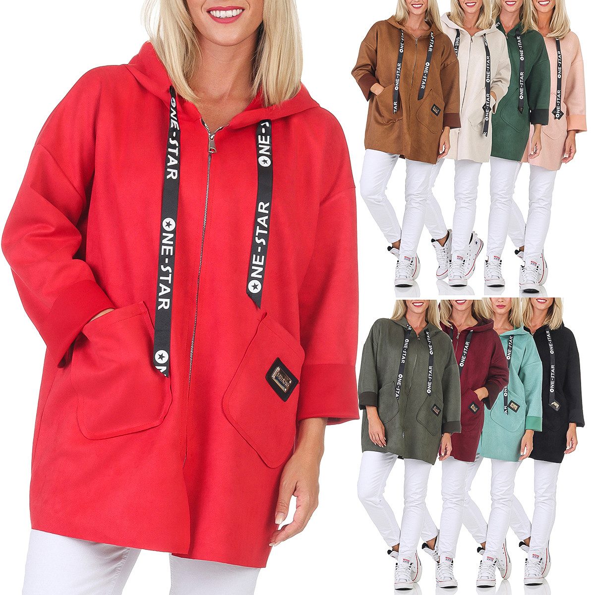 simaranda Kapuzensweatjacke Damen Sweatjacke 5325 36-42 Oliv