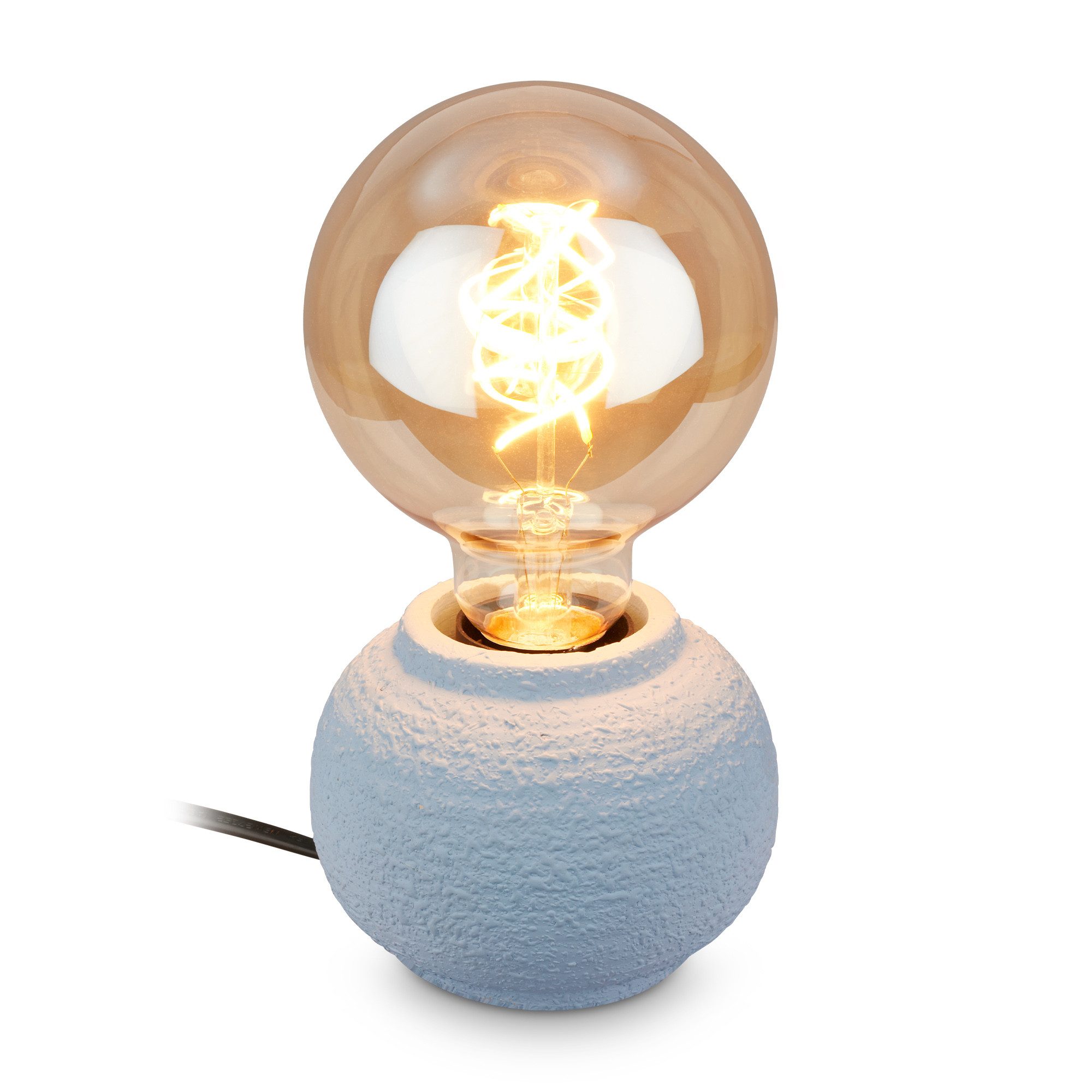 Briloner Leuchten LED Tischleuchte Tischlampe Keramik Kabelschalter für E27 Wohnzimmer Kommode Flur, ohne Leuchtmittel, Abhängig vom Leuchtmittel, 10x8 cm, Wohnzimmer, Schlafzimmer, Büro