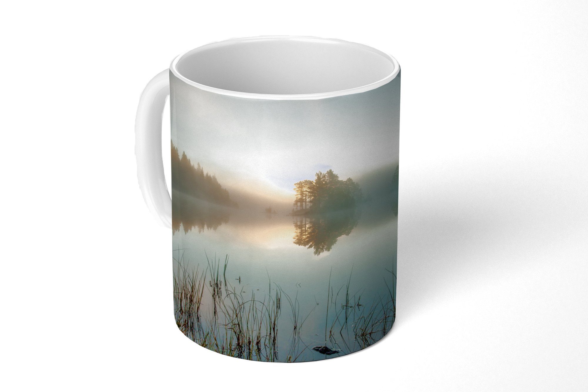 MuchoWow Tasse Sonnenaufgang am See, Keramik, Kaffeetassen, Teetasse, Becher, Teetasse, Geschenk