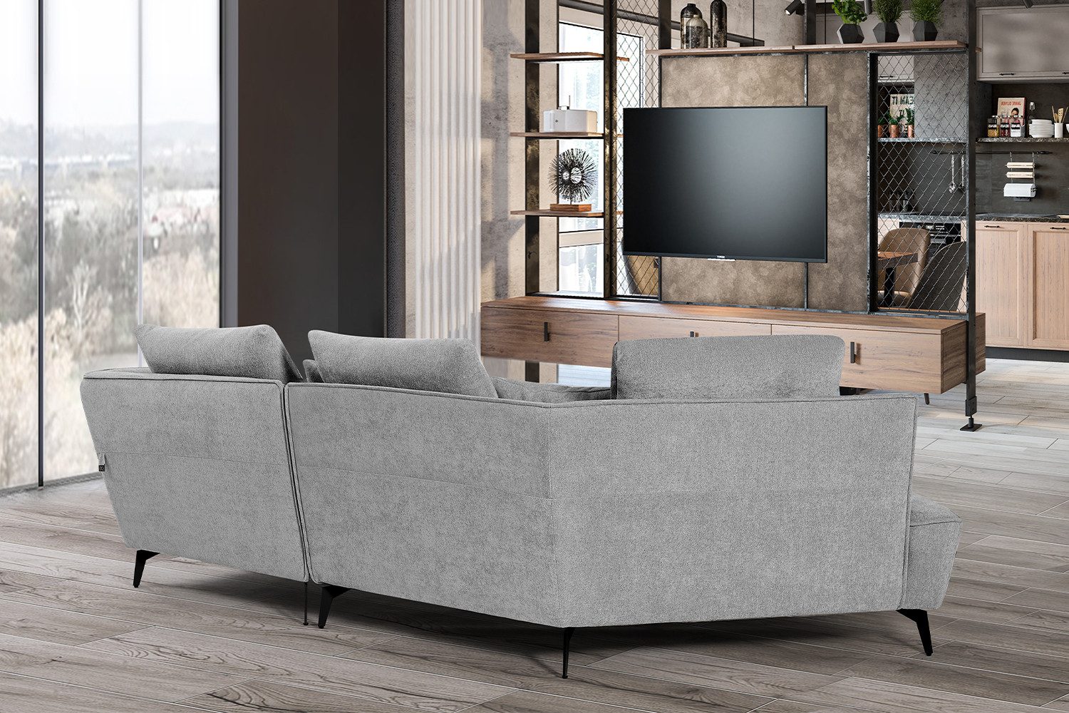 KAWOLA Ecksofa GARBO Modernes Sofa - Bequem & Modern - Stoffcouch, Design Ecksofa, Stoff, offen, verschiedene Farben