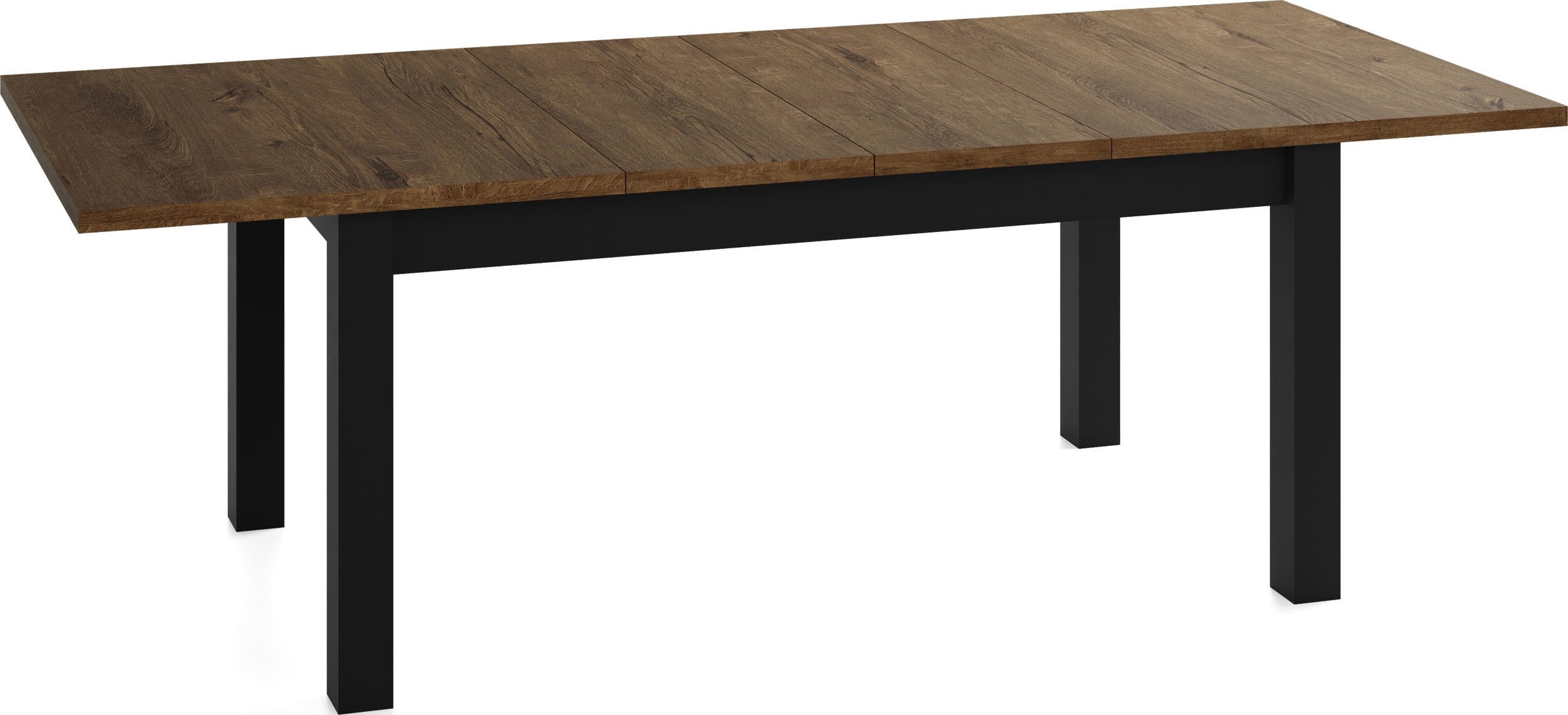 WFL GROUP Esstisch Lindberg ausziehbar verlängerbar rechteckig mit schwarzen Holzbeinen (MADE IN EU, XXL Groß– 120/140/150/160/200 cm ausziehbar auf 160/180/190 – Bild 4 von 5