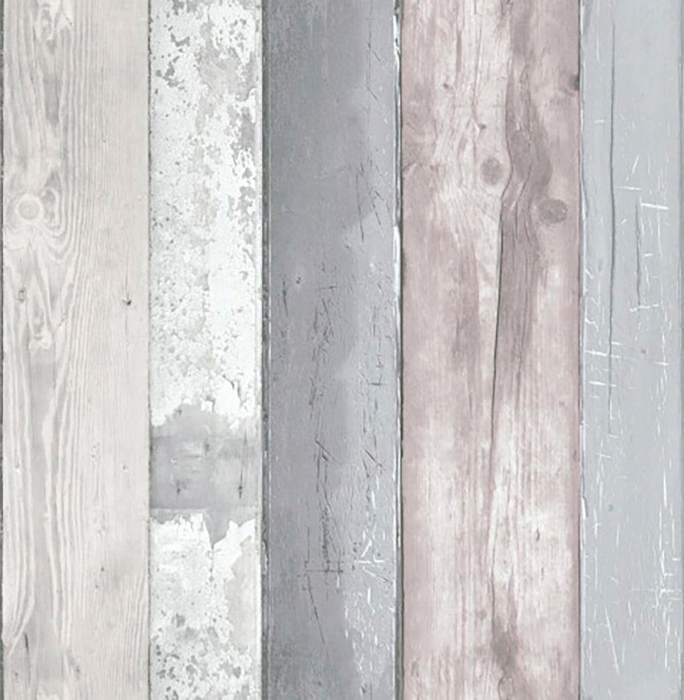 vtwonen Vliestapete Holzbohlen, glatt, Holz, (1 St), Grau - 10m x 52cm