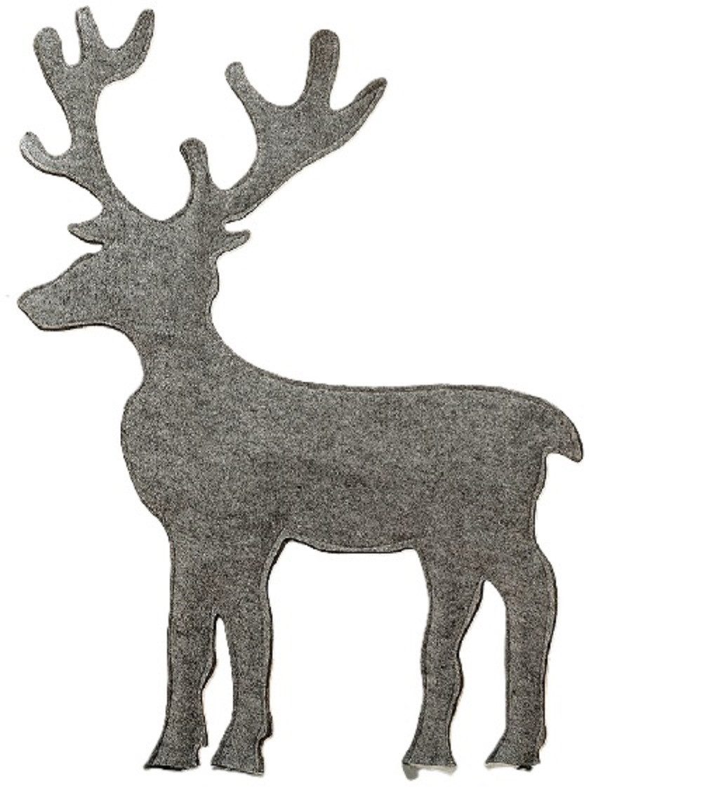 BOLTZE GRUPPE GmbH Weihnachtsfigur Dekoaufsteller Fadi Hirsch Filz H.75 cm grau Stückpreis