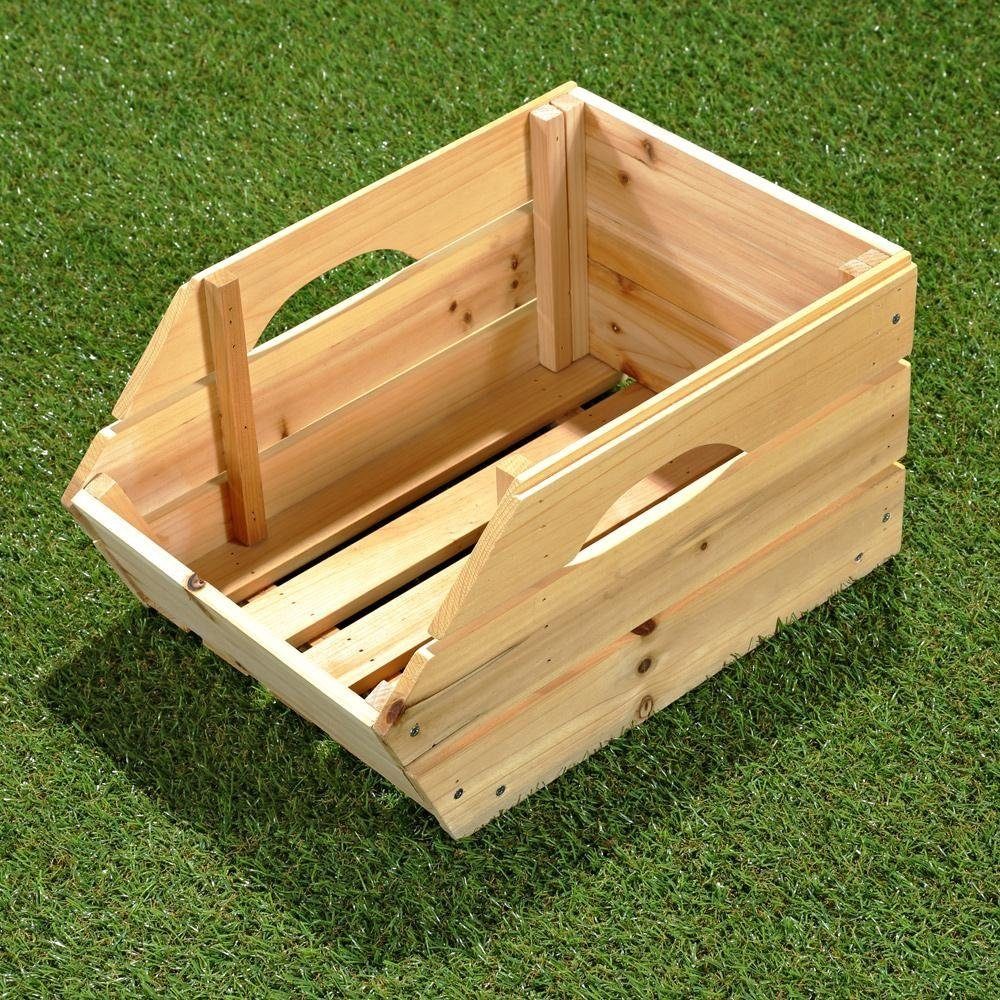 Melko Kartoffelkiste Holzkiste Obstkiste Kartoffelkiste mit Griffen aus Holz Weinkisten (Stück), Fichtenholz