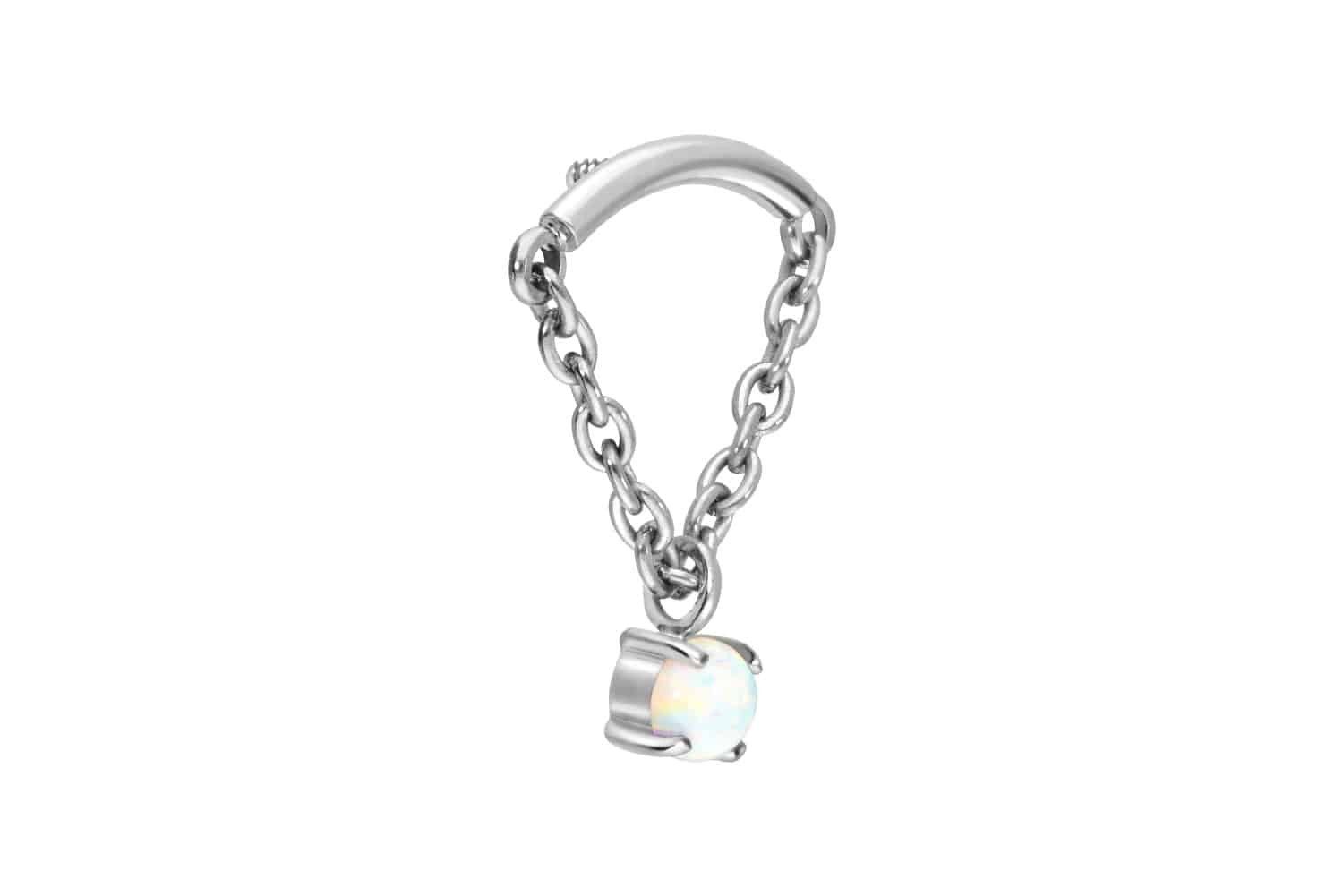 PIERCINGLINE Piercing-Set Titan Schraubaufsatz mit Außengewinde BOGEN + KETTE + SYNTHETISCHER (Schraub-Aufsätze, 1-tlg)