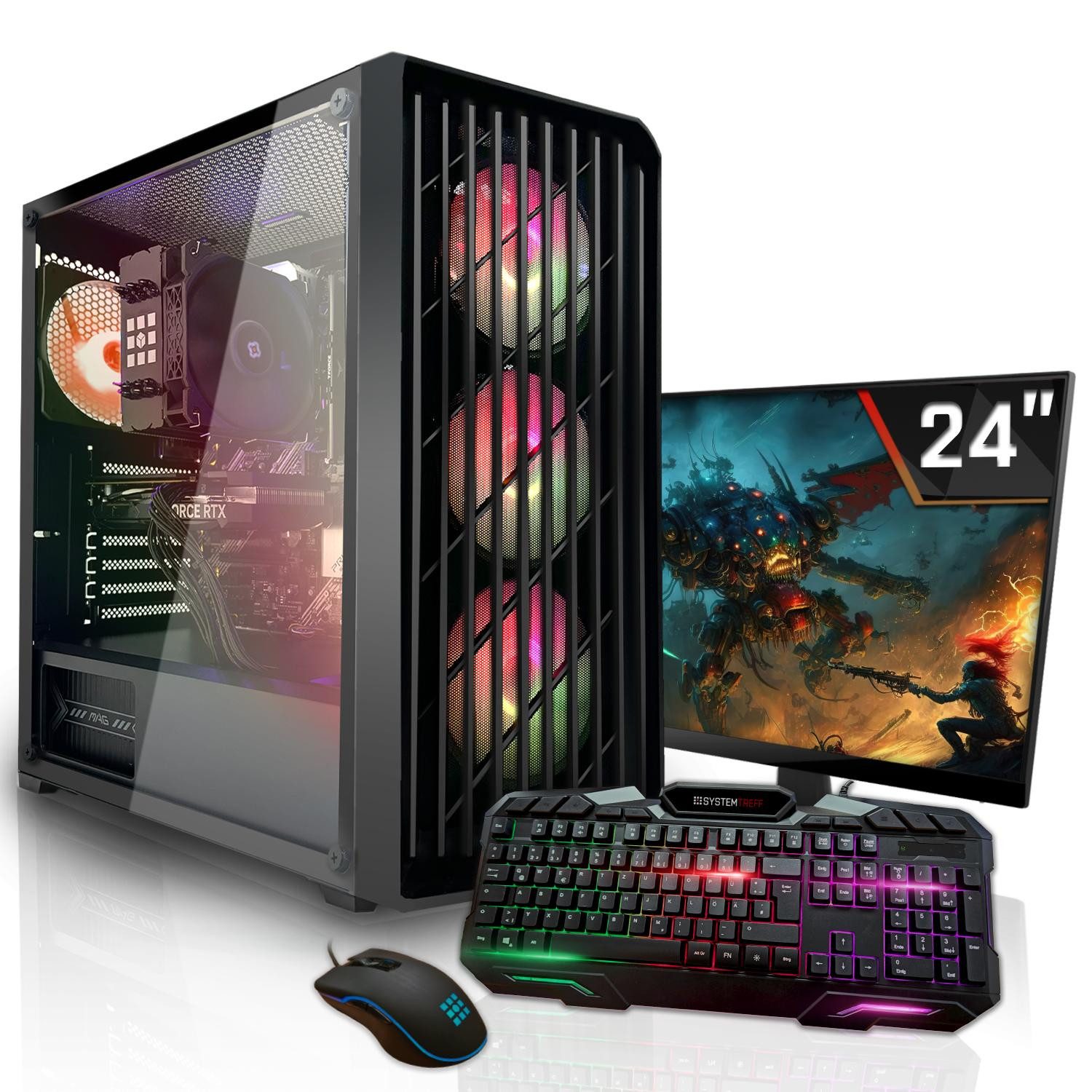 SYSTEMTREFF Gaming-PC-Komplettsystem (24", AMD 5600 5600, Nvidia GeForce RTX 5050, 16 GB RAM)